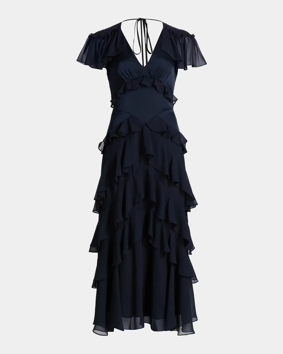 Tatum Ruffled Flutter-Sleeve Dress by Cinq  Sept