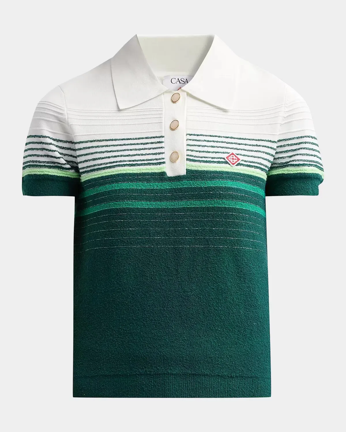 Staggered Stripe Cotton-Blend Polo Shirt by Casablanca