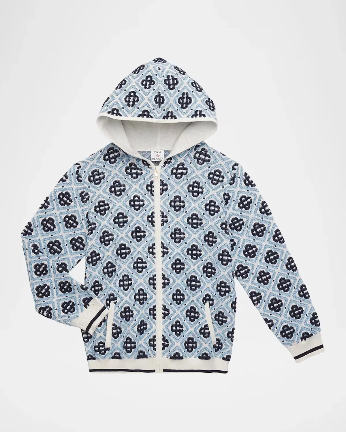 Monogram Jacquard Zip Hoodie by Casablanca