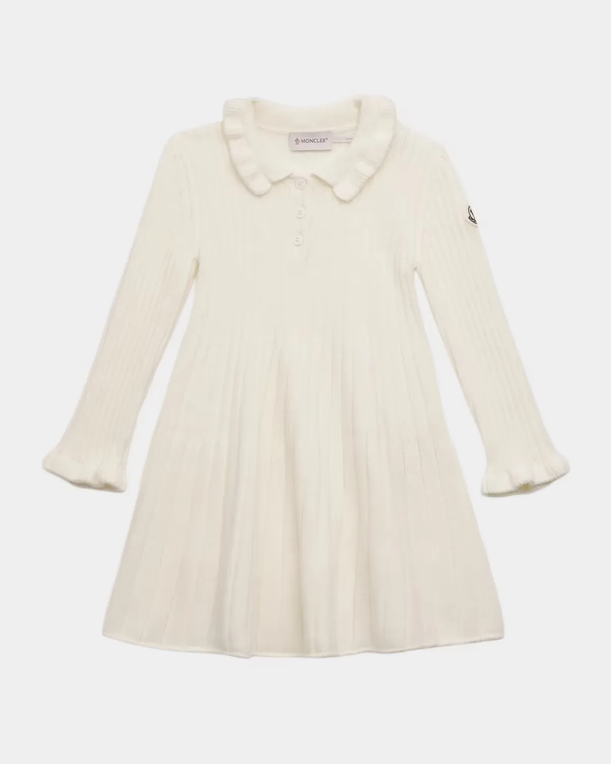 Wool-Blend Rib-Knit Polo Dress by Moncler