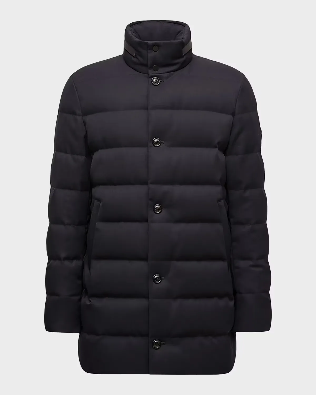 Vallonpierre Hooded Wool Long Down Jacket by Moncler