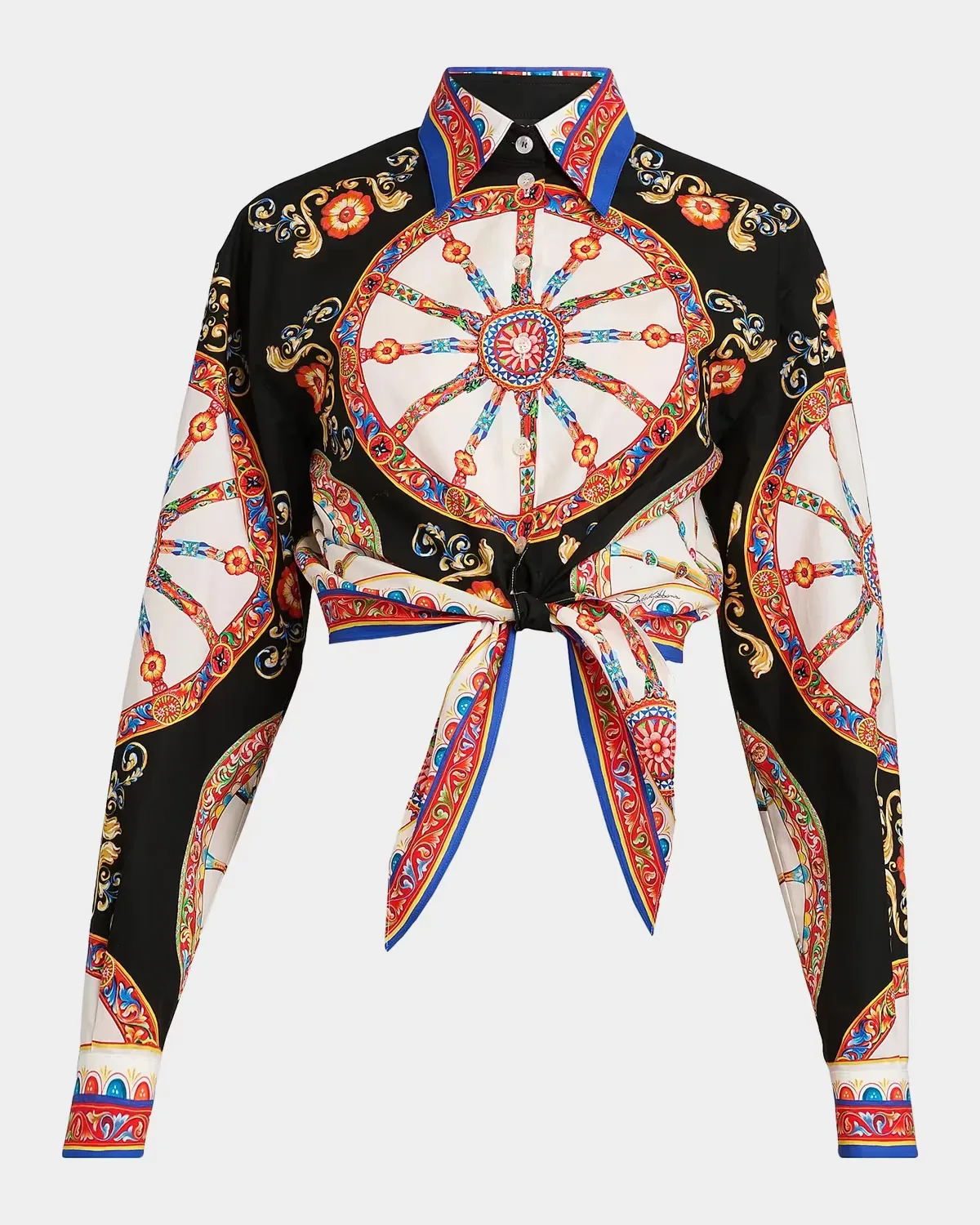 Printed Cotton Tie-Front Shirt by Dolce & Gabbana