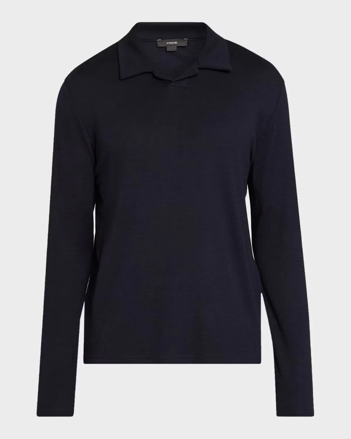 Wool Interlock Long-Sleeve Polo Shirt by Vince