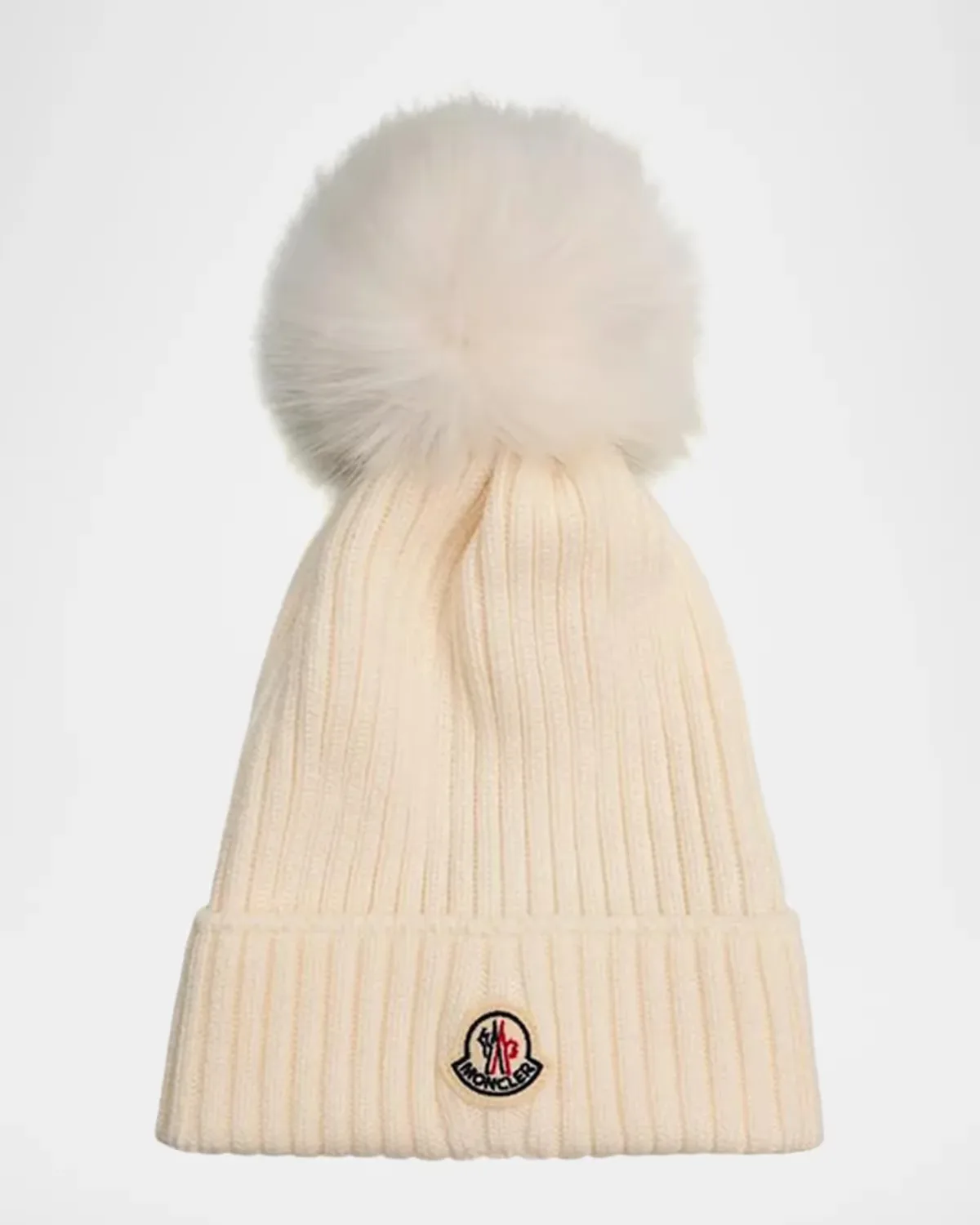 Wool Beanie with Pom Pom by Moncler