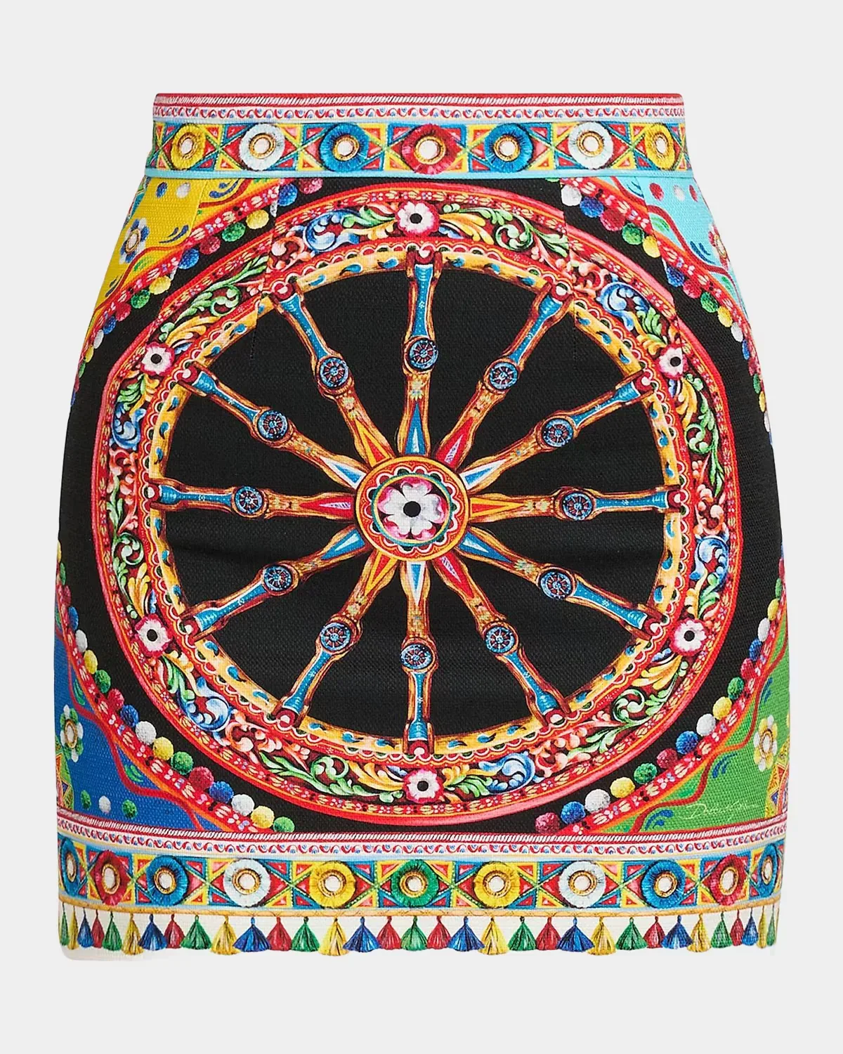 Printed Stretch Cotton Mini Skirt by Dolce & Gabbana