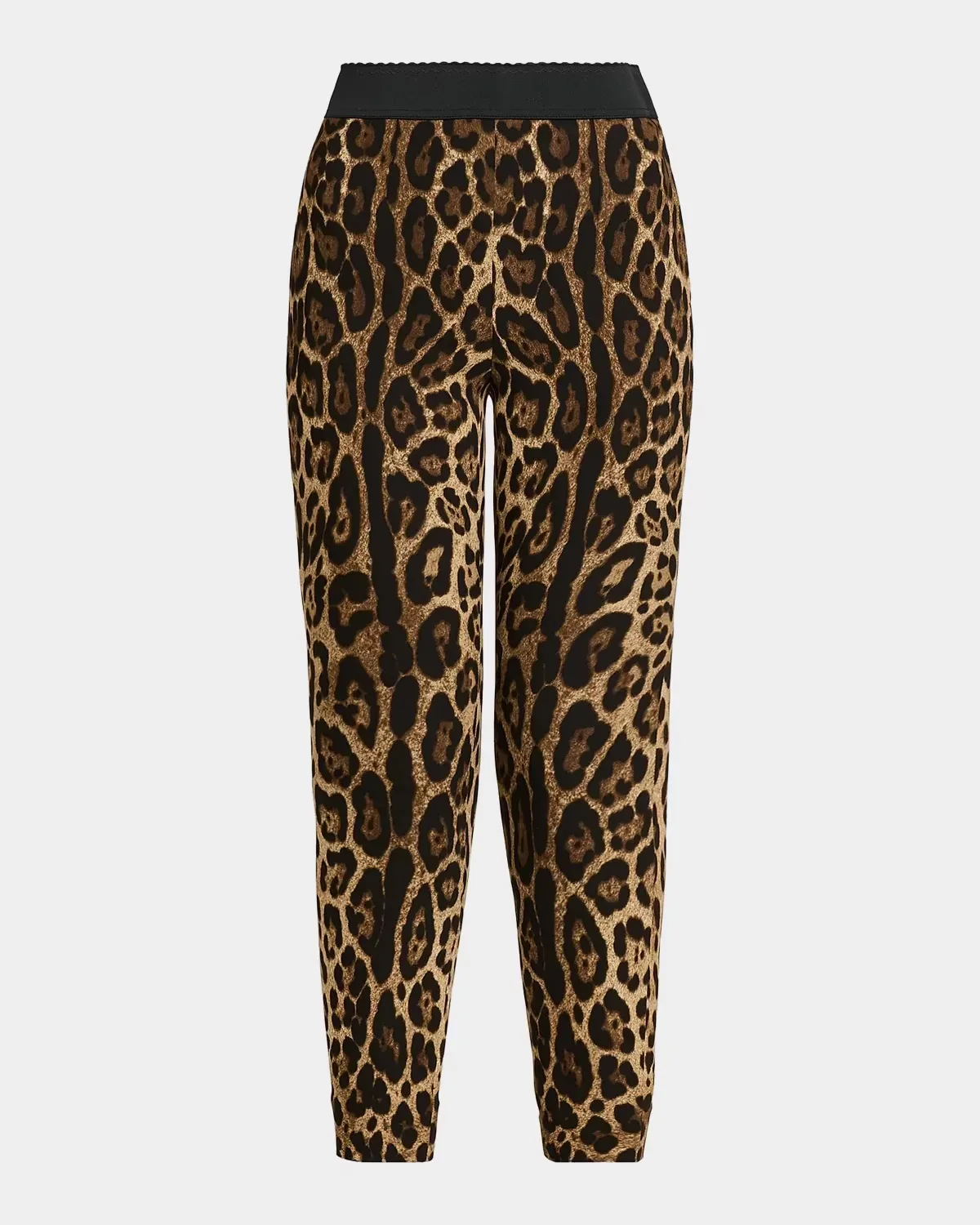 Leopard Print Crop Leggings by Dolce & Gabbana