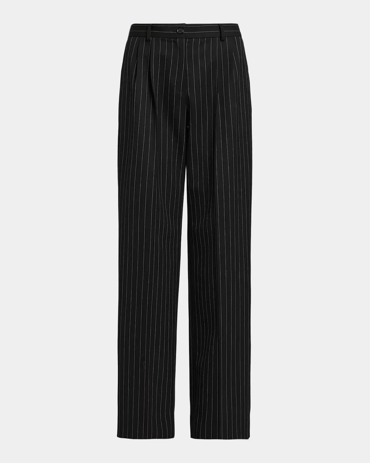 Pinstriped Virgin Wool-Cashmere Straight-Leg Pants by Dolce & Gabbana