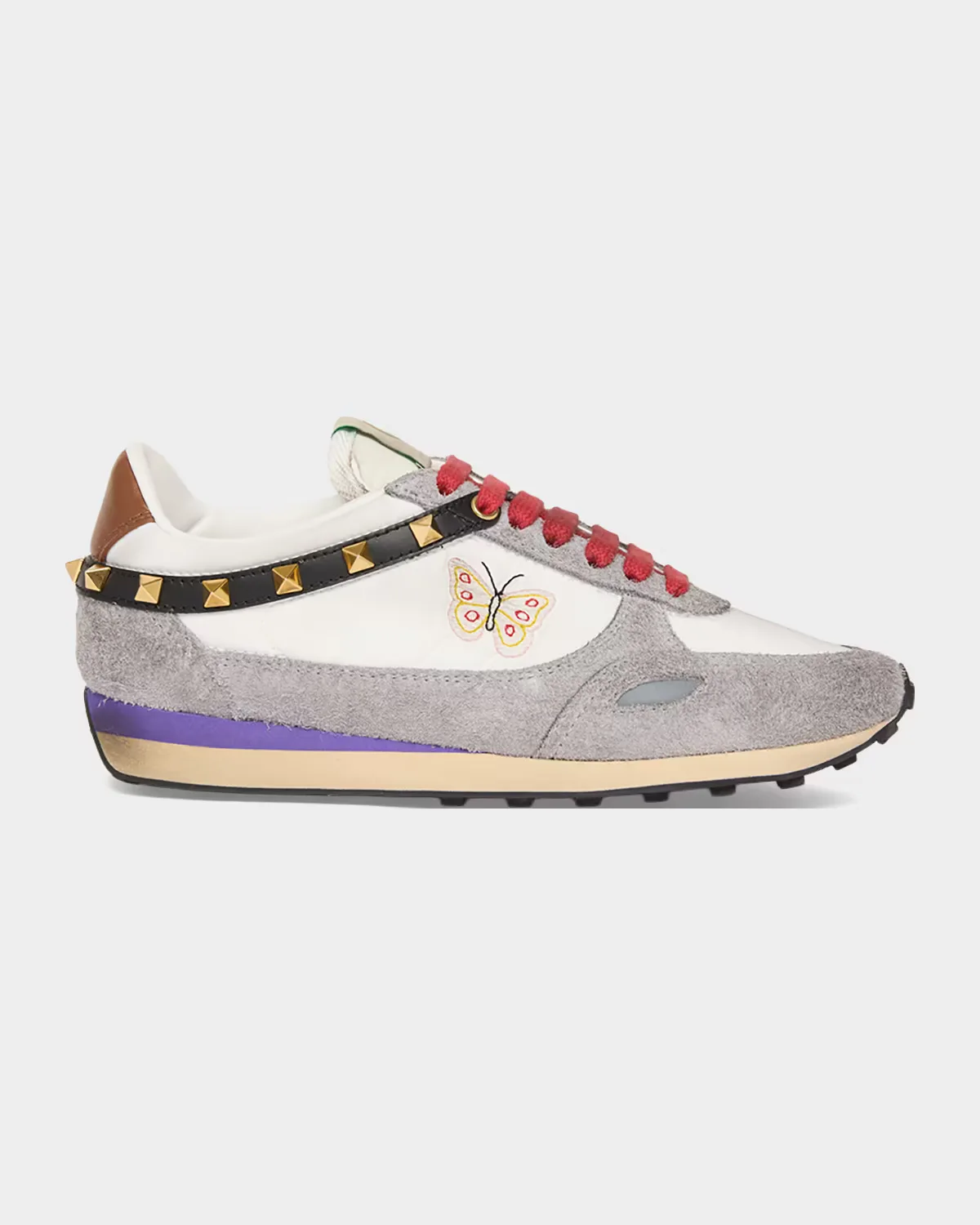 Embroidered Rockstud Low-Top Sneakers by Valentino Garavani