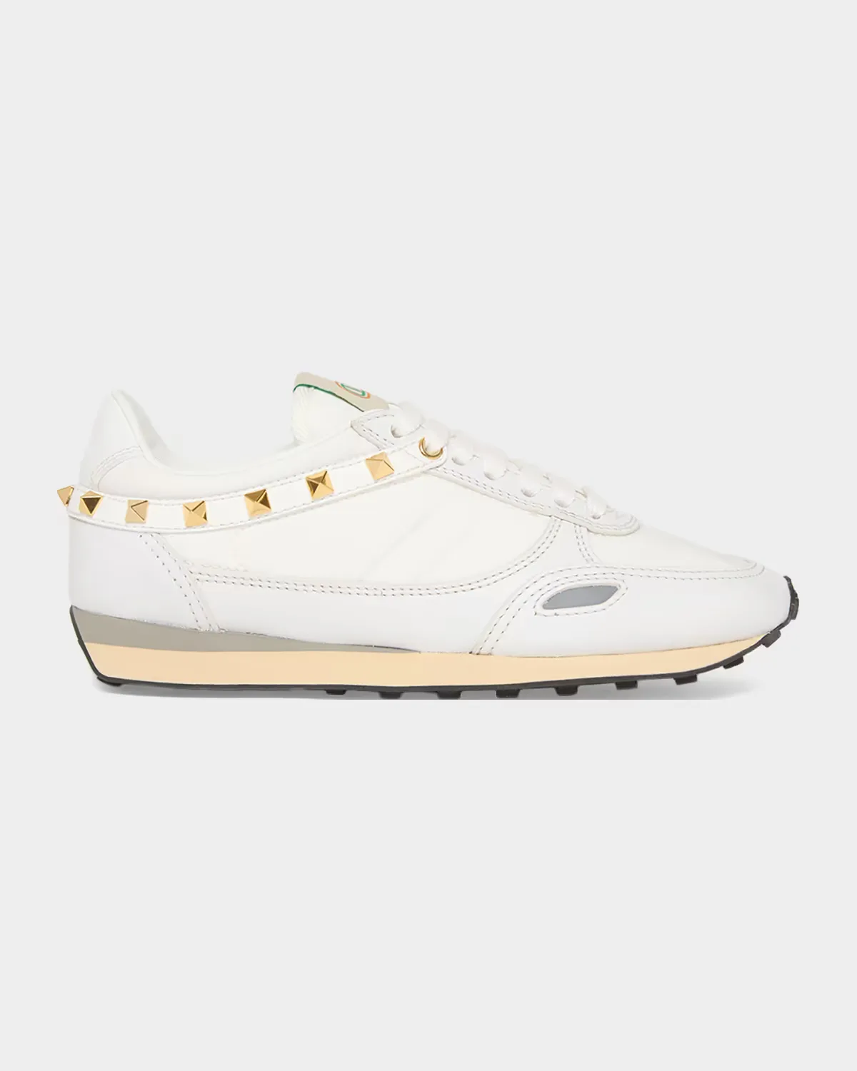 Rockstud Nylon and Leather Low-Top Sneakers by Valentino Garavani