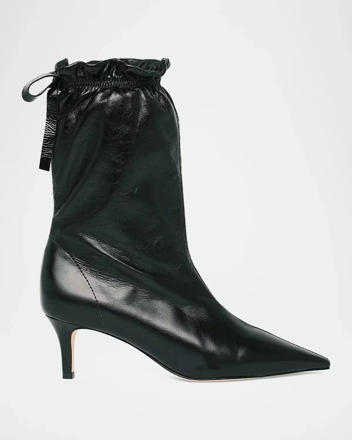 60mm Alex Scrunched Crinkled Leather Mid-Calf Boots