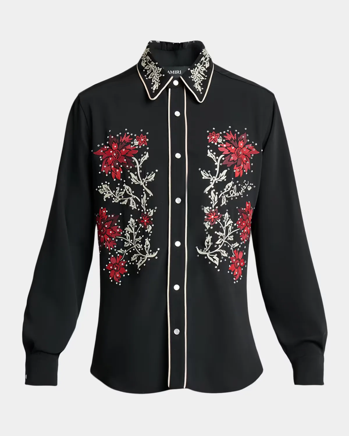 Flow Crystal-Embellished Floral Dress Shirt by AMIRI