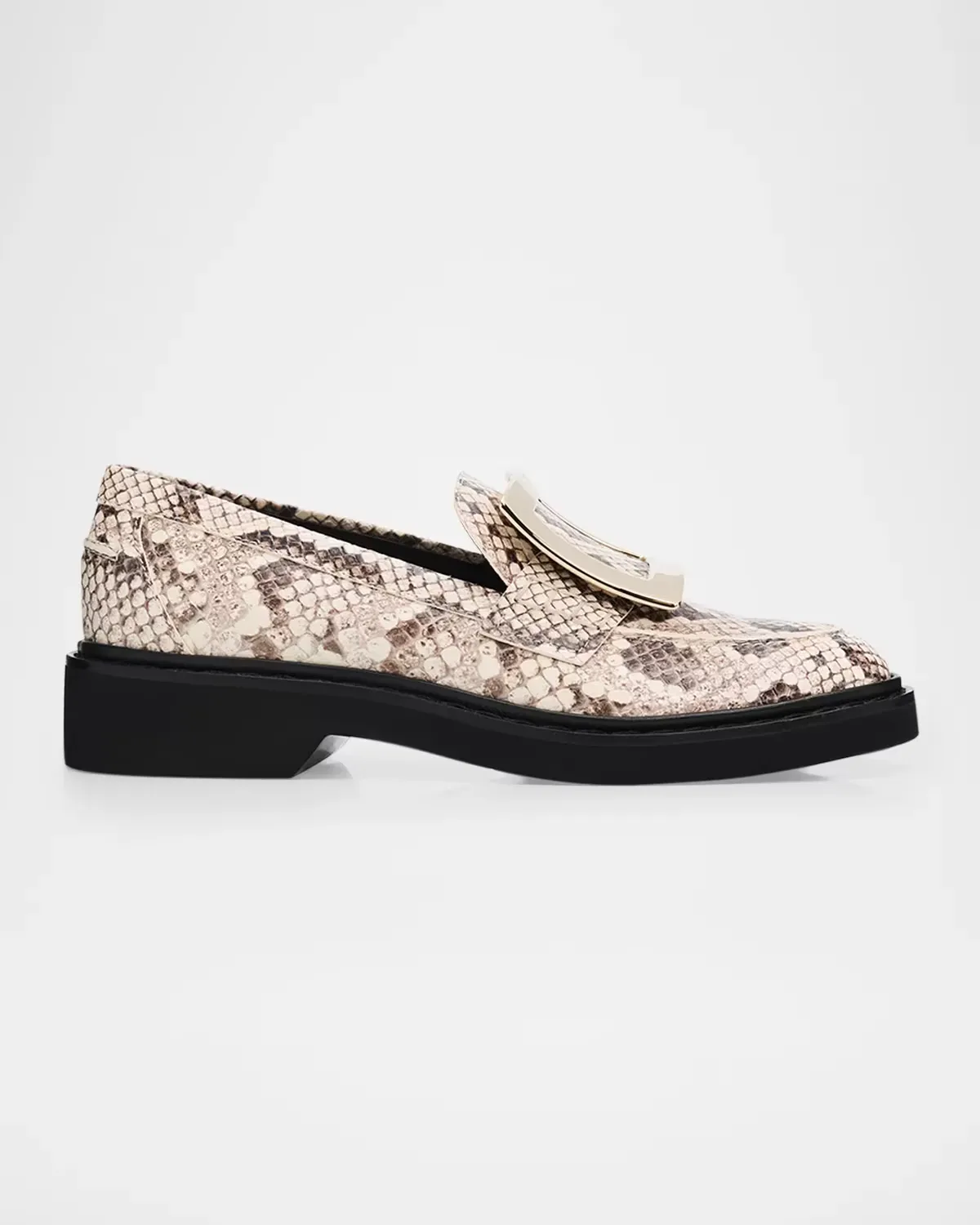 Viv Rangers Snake-Printed Leather Loafers by Roger Vivier