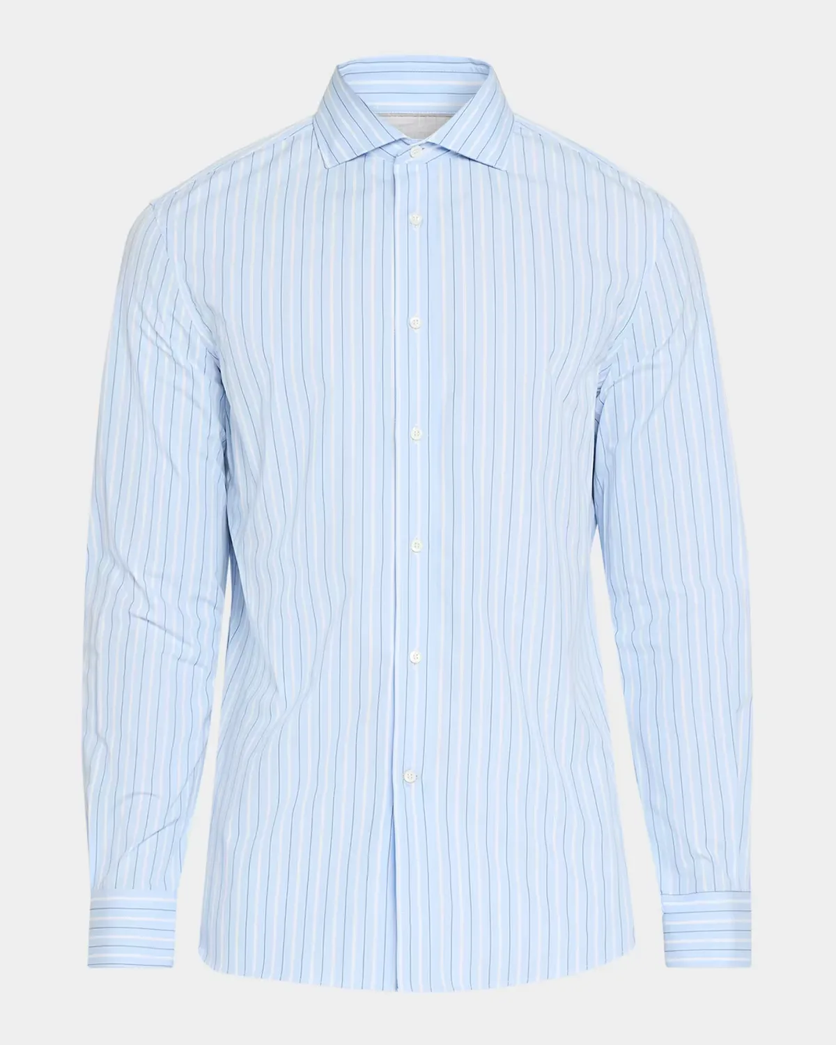 Double-Stripe Cotton Dress Shirt