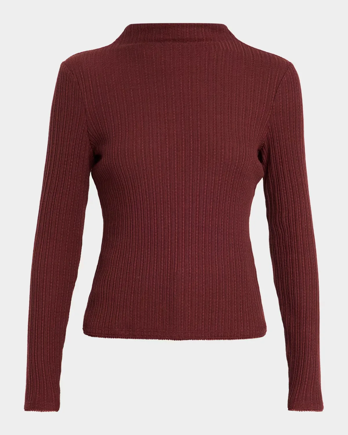 Nadja Ribbed Mock-Neck Top by Veronica Beard