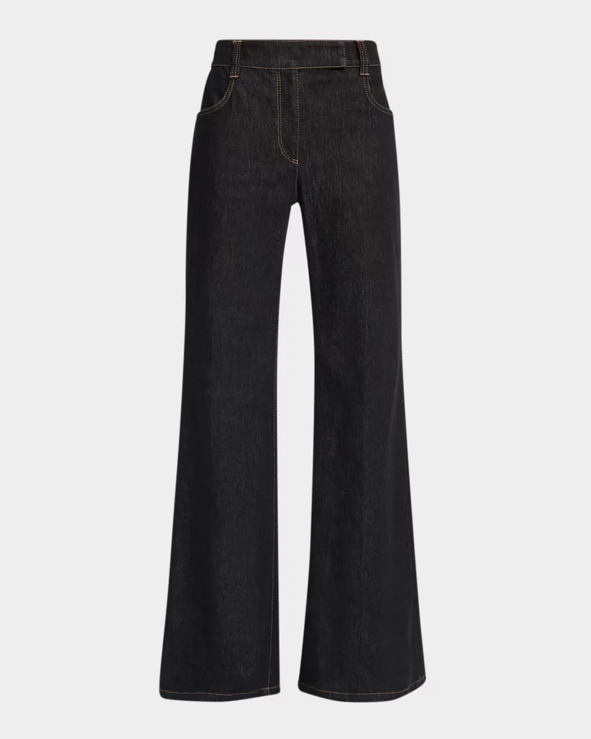 No Fade Stretch Denim Flared Jeans by Brunello Cucinelli