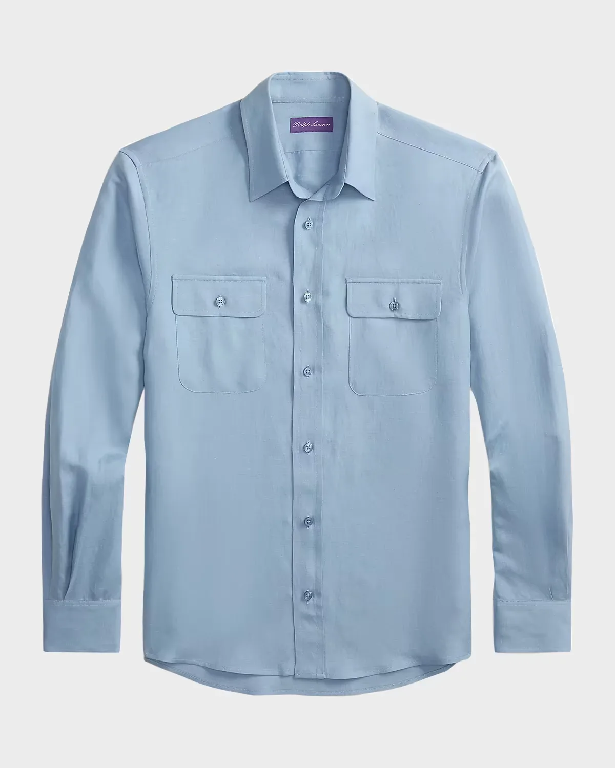 Silk-Linen Button-Front Shirt by Ralph Lauren