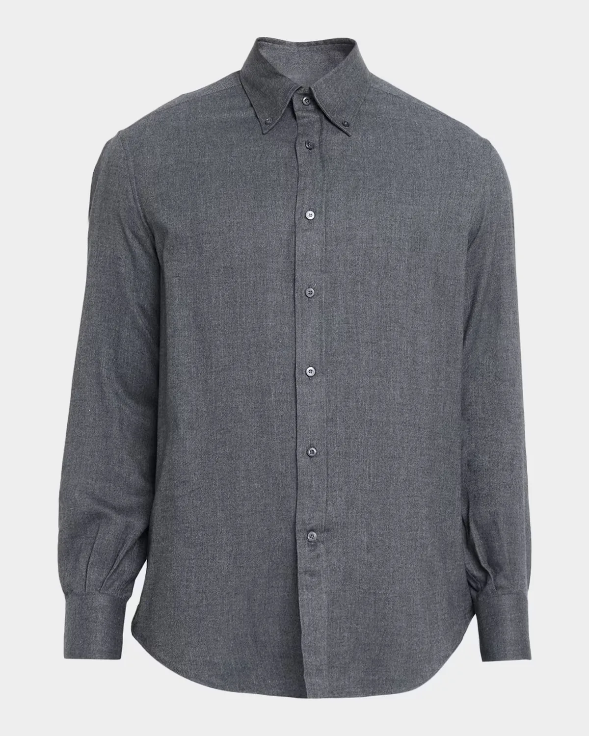 Flannel Chevron Button-Down Shirt by Brunello Cucinelli