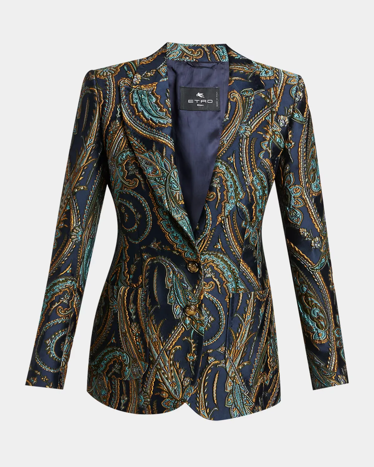 Paisley Jacquard Single-Breasted Fitted Jacket by ETRO