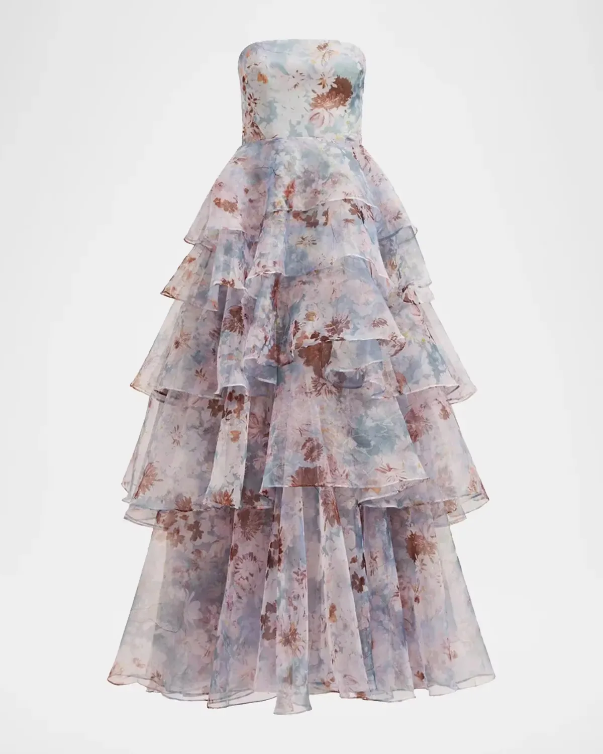 Gabriella Strapless Tiered Ruffle Gown by Aje