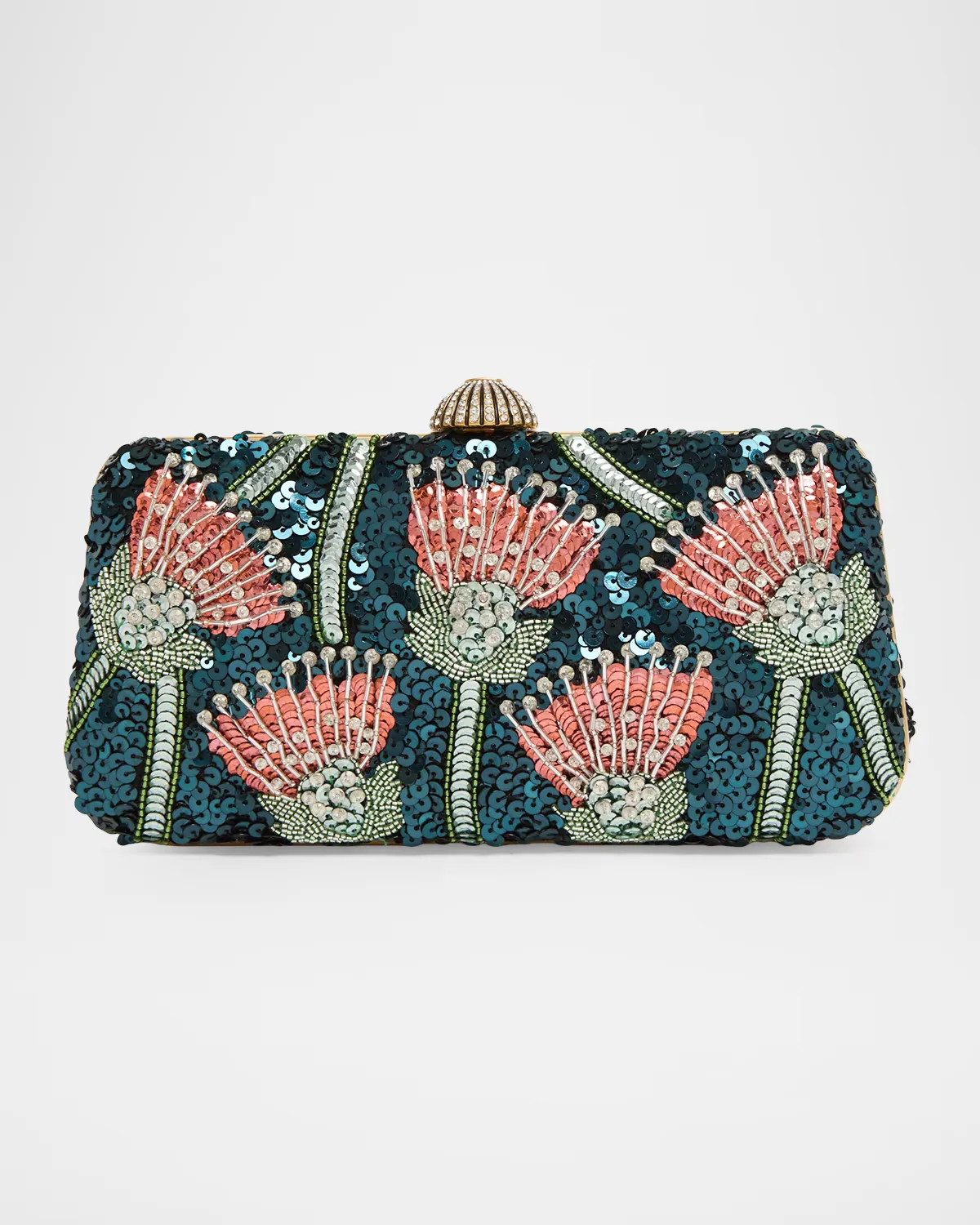 Secrets Poppy Sequined Crystal Clutch Bag