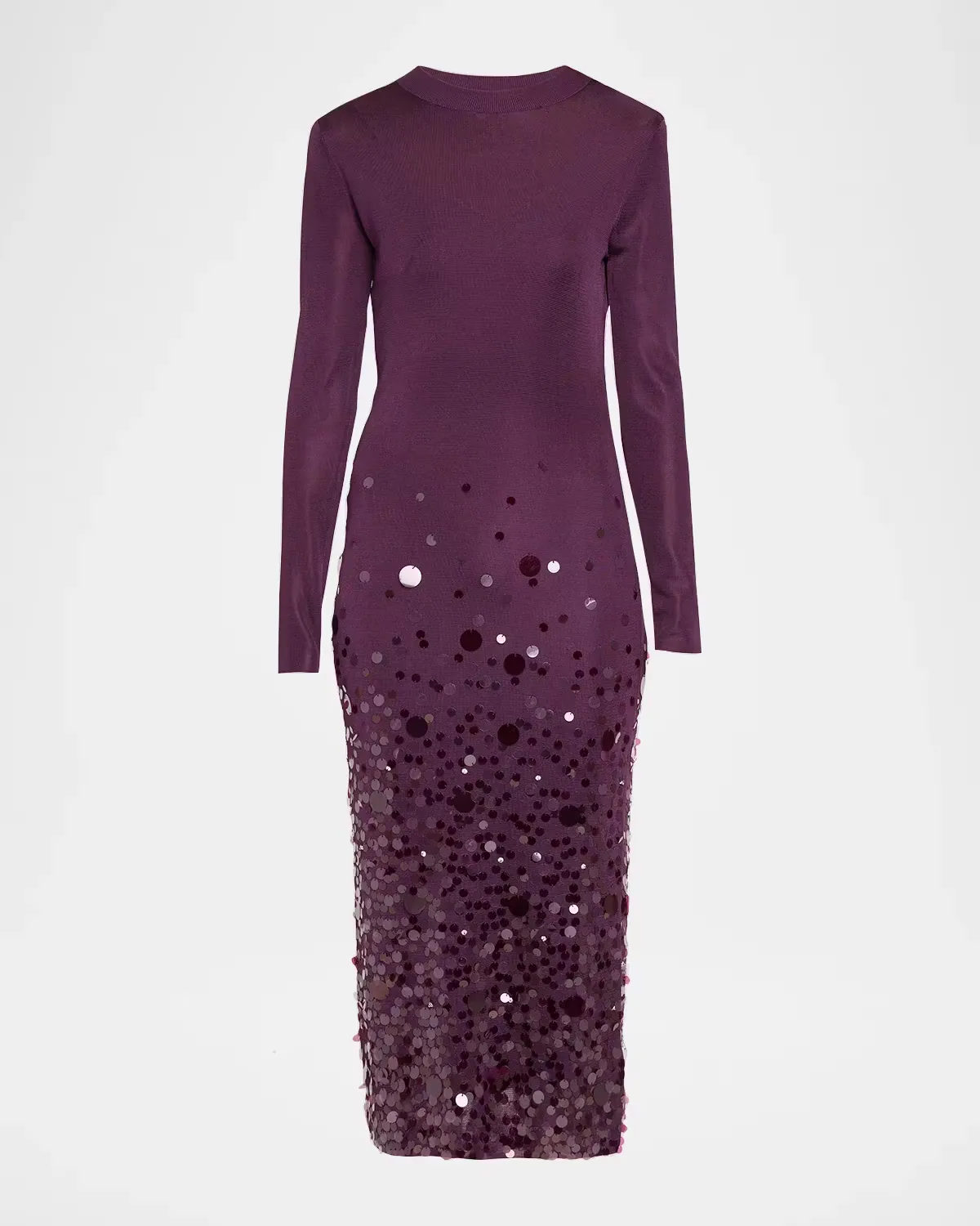 Embellished Knit Long-Sleeve Midi Dress by Carolina Herrera