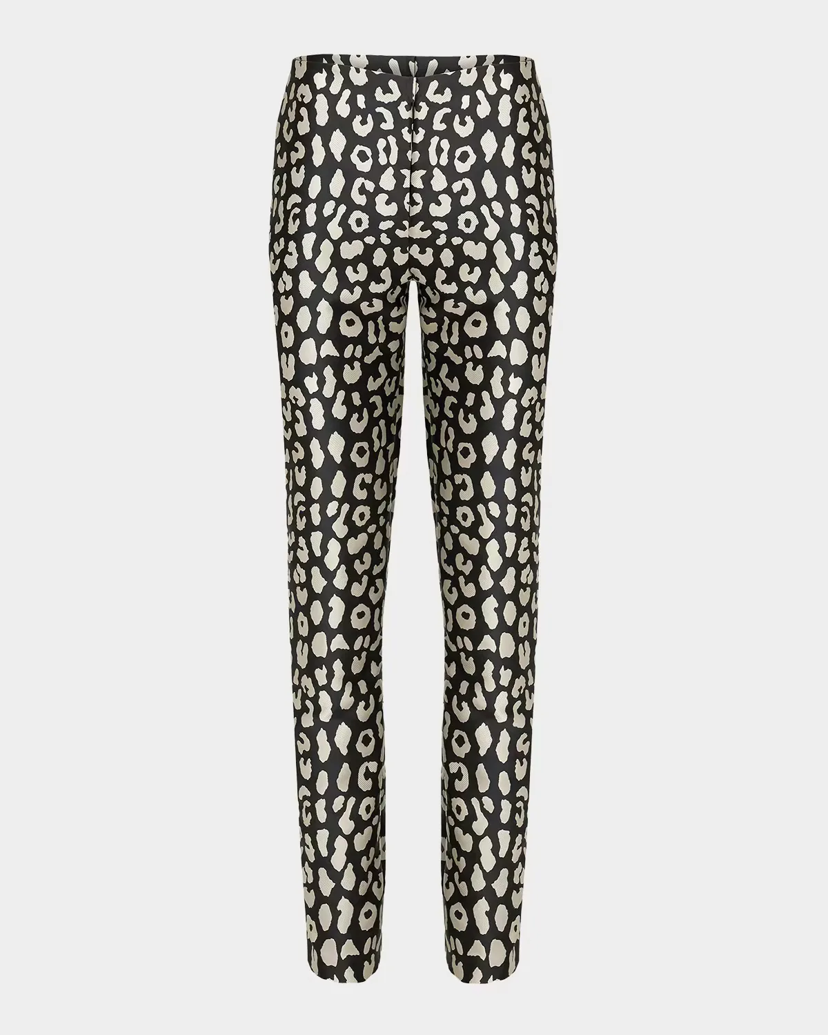 Leopard Jacquard Slim-Leg Ankle Cigarette Pants by Carolina Herrera