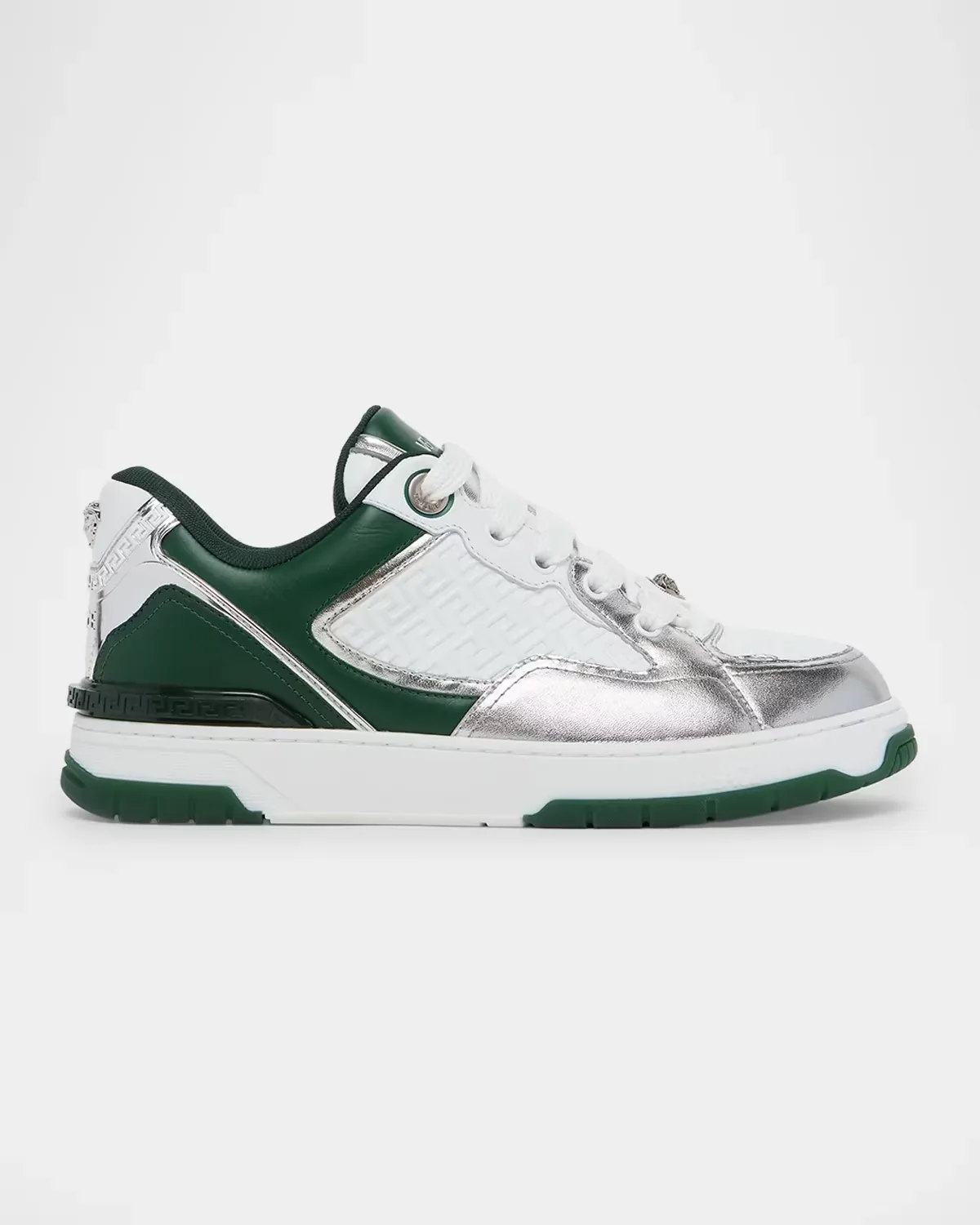Biggie Basket Metallic Nappa Sneakers by Versace