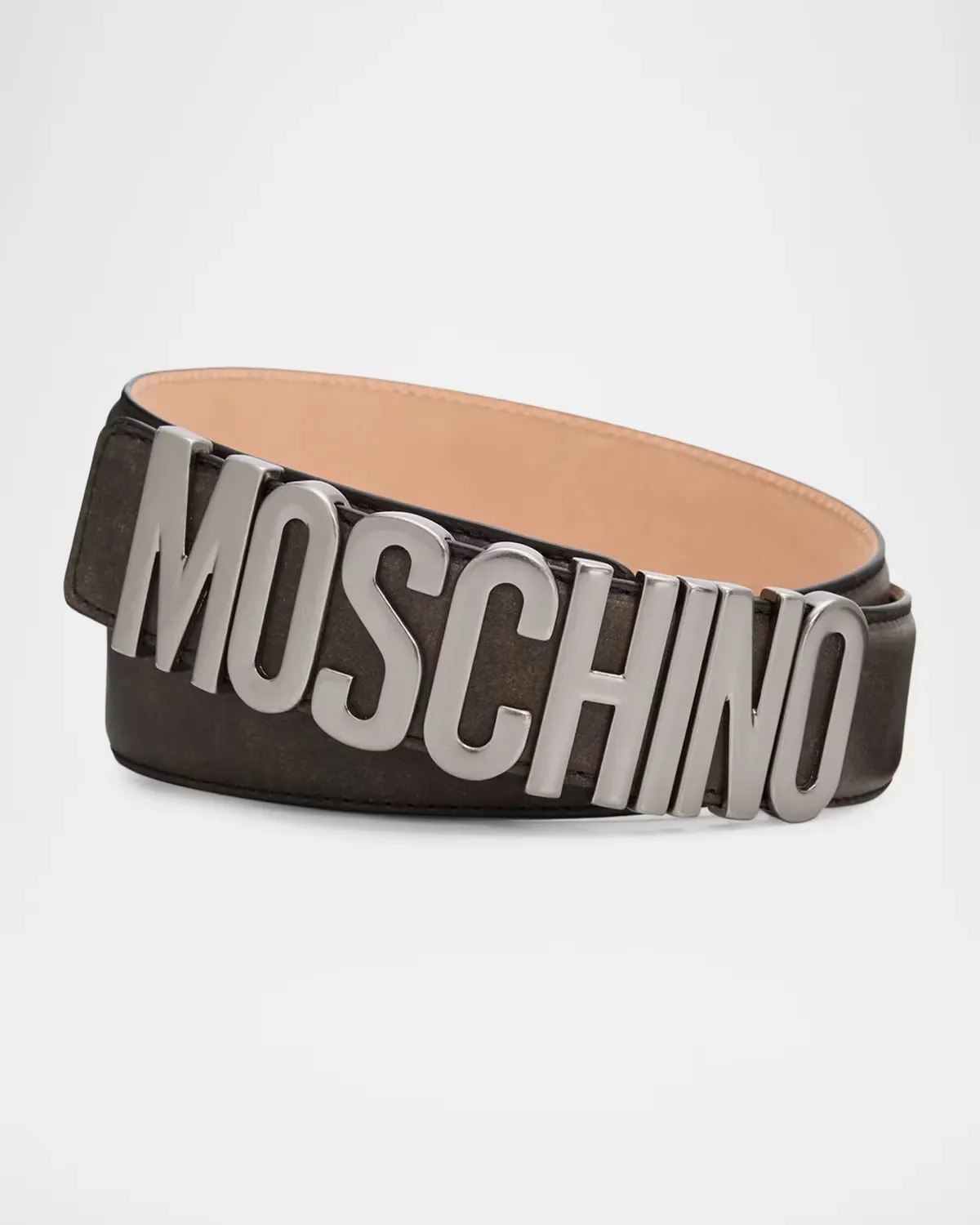 Logo-Hardware Leather Belt by Moschino