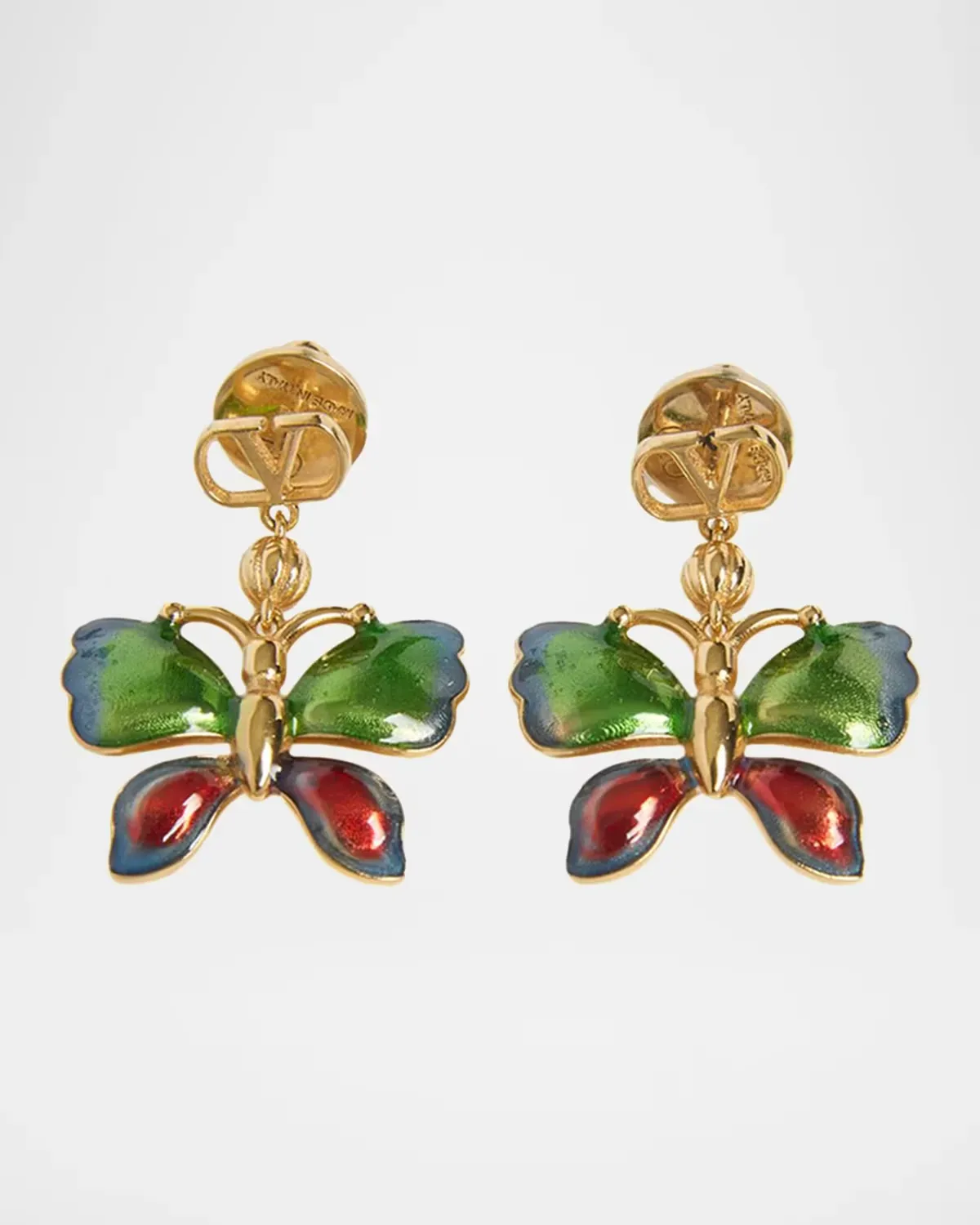Ombre Enamel Butterfly Earrings by Valentino Garavani