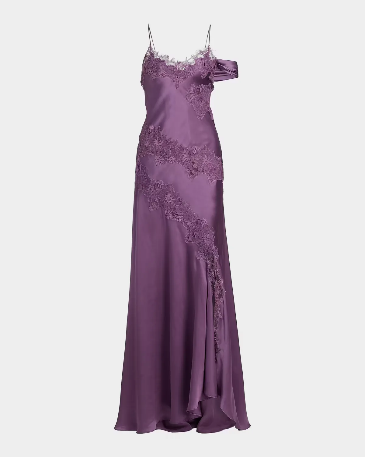 Reese Lace Silk A-Line Gown by Amur