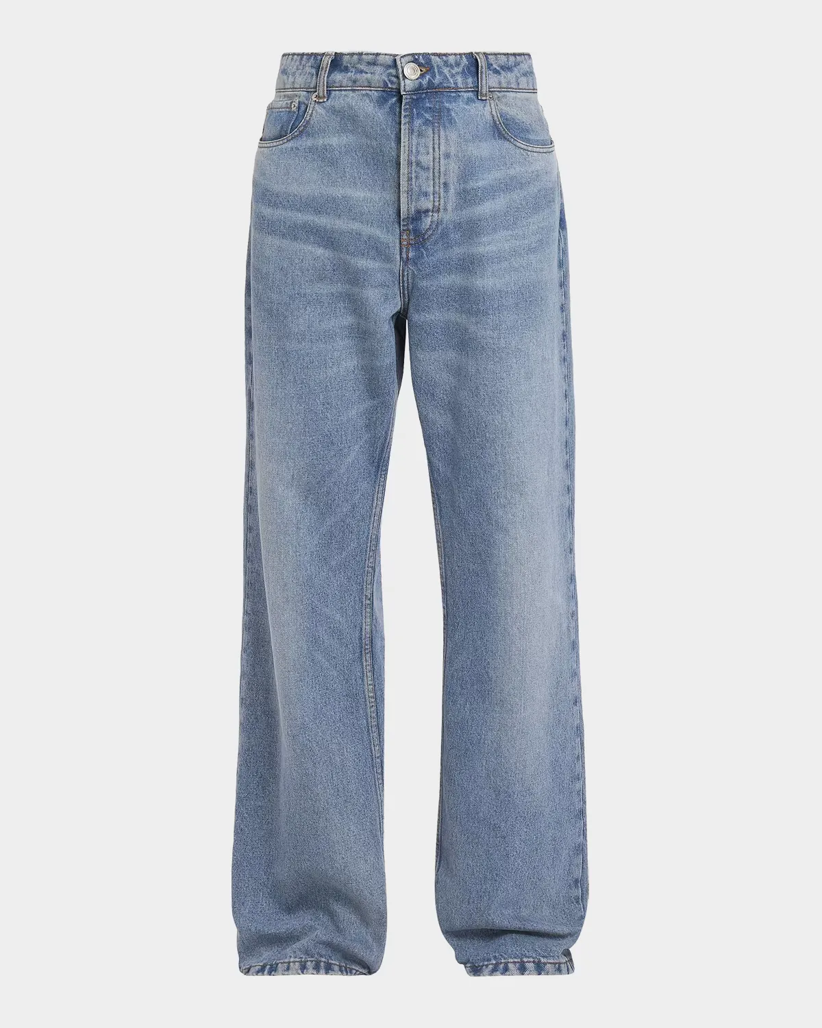 Faded Denim Wide-Leg Jeans by Ami Paris