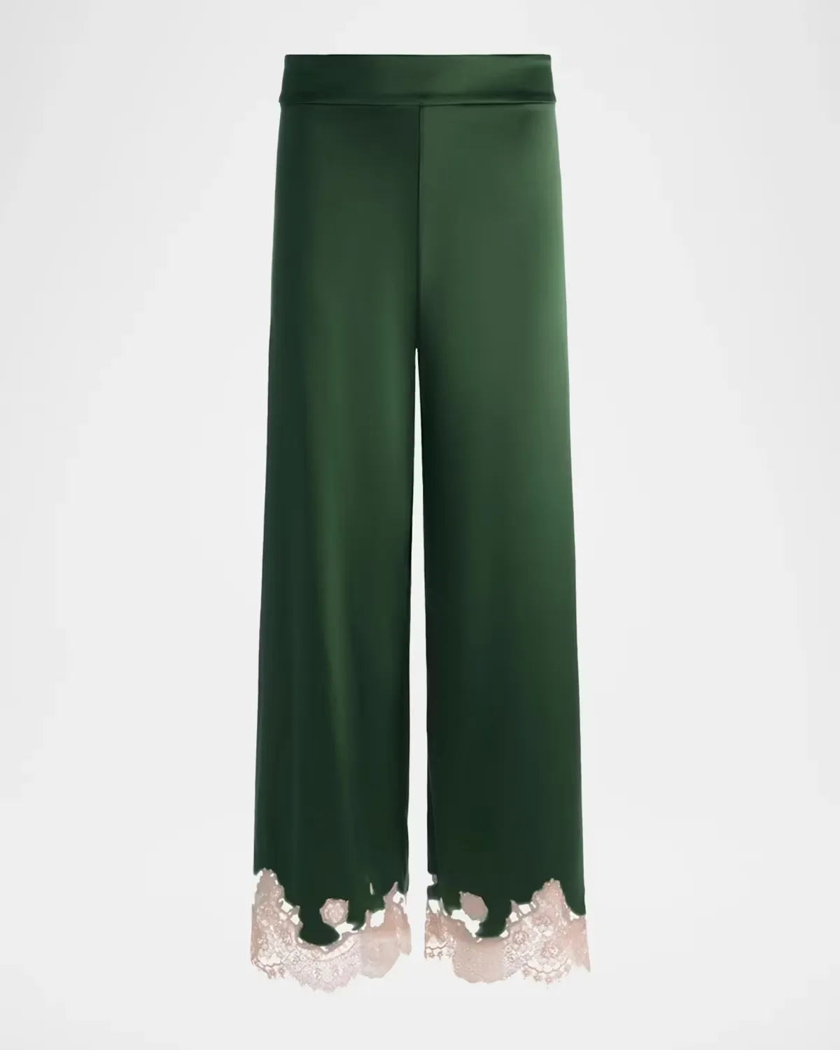 Athena Lace-Trim Satin Pants by Alice + Olivia