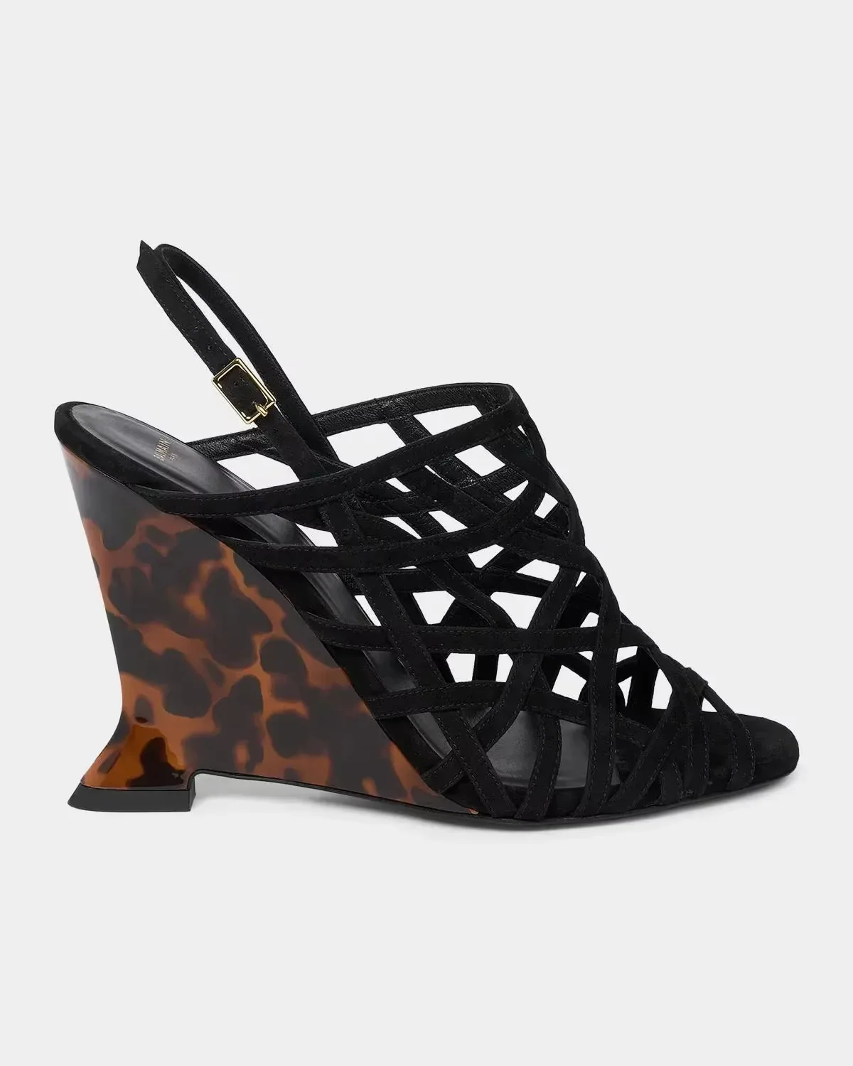 95MM Cage Suede Wedge Sandals by Balmain