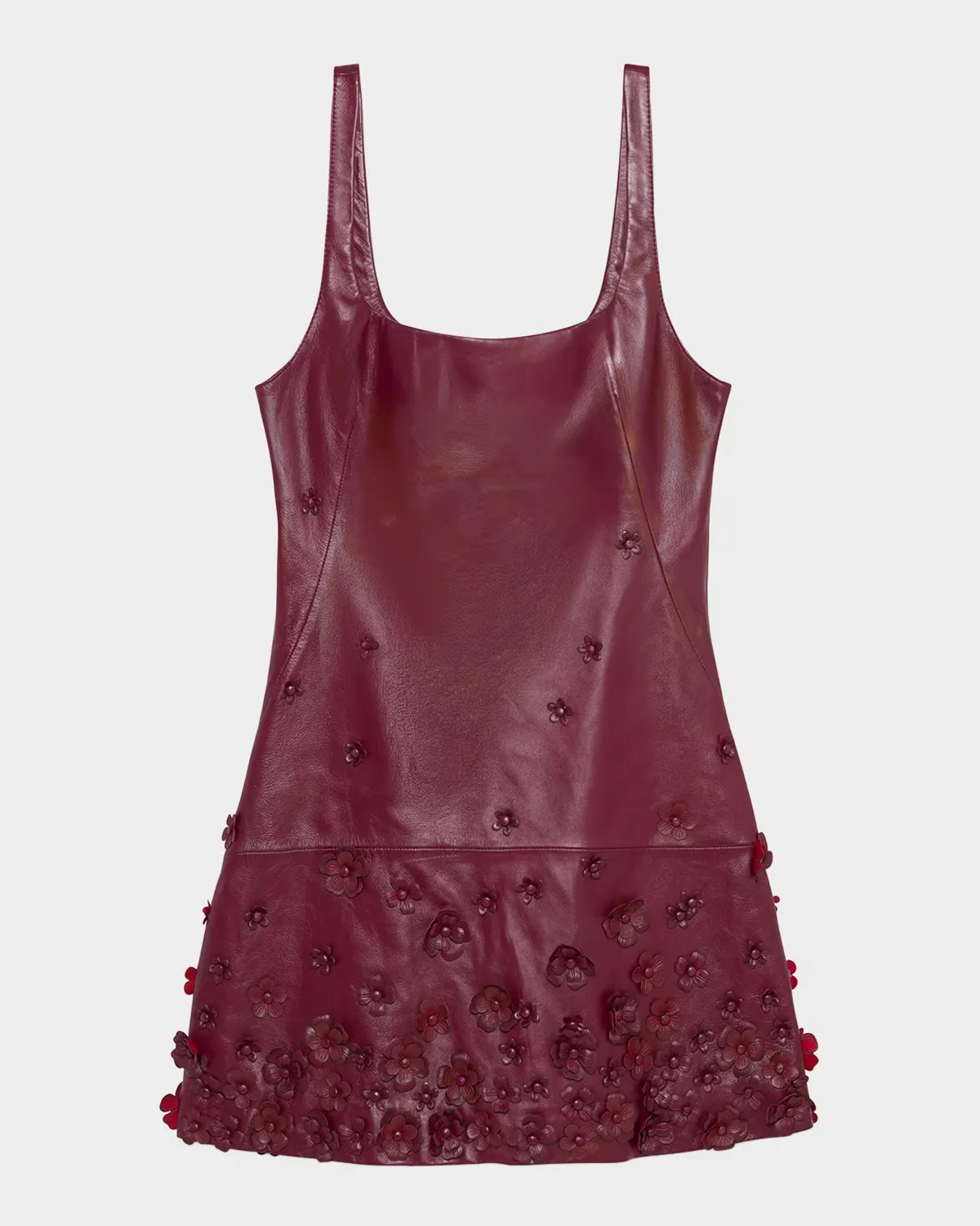 Talen Floral-Embellished Faux Leather Mini Dress by SIMKHAI