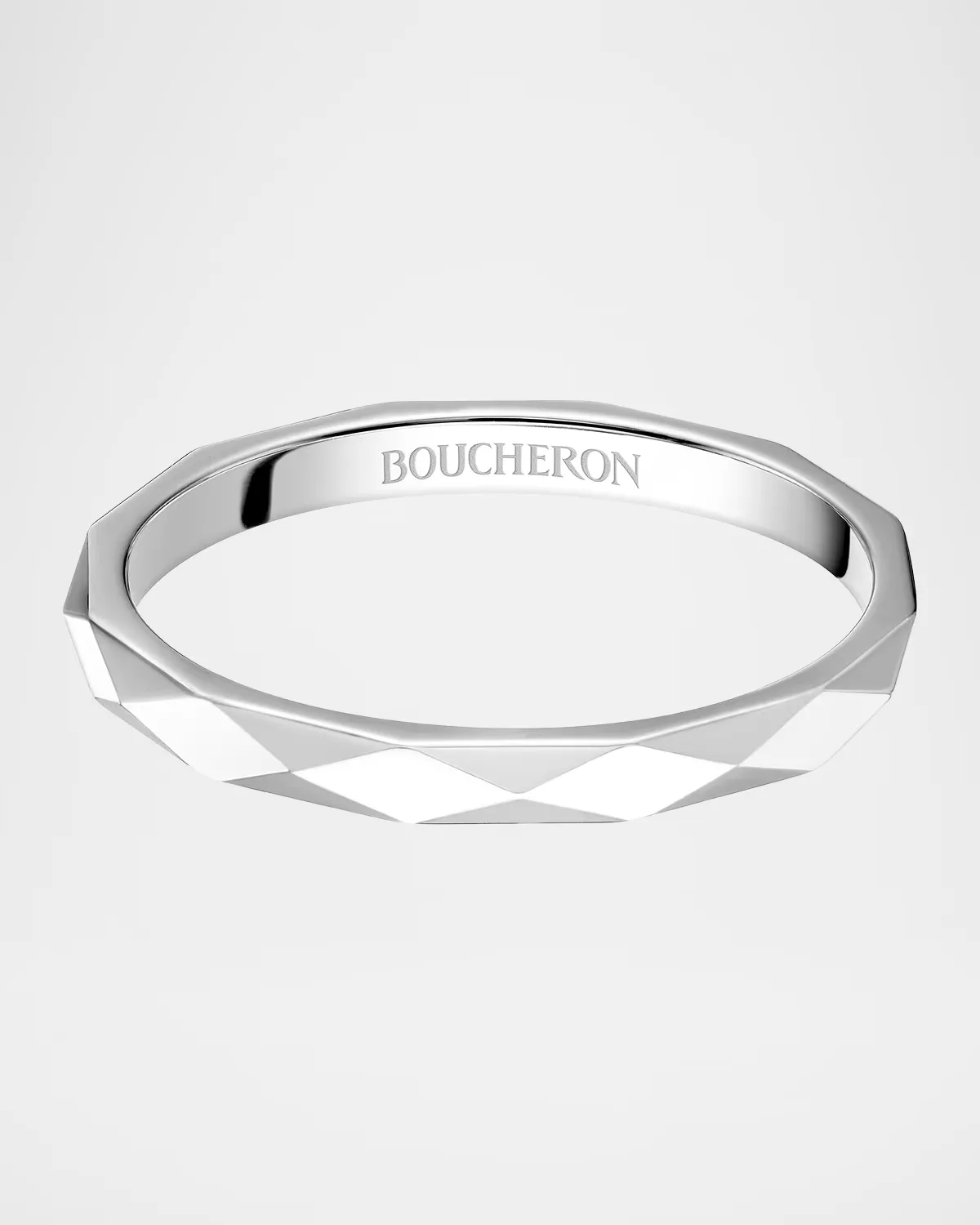 Facette Platinum Small Band Ring by Boucheron