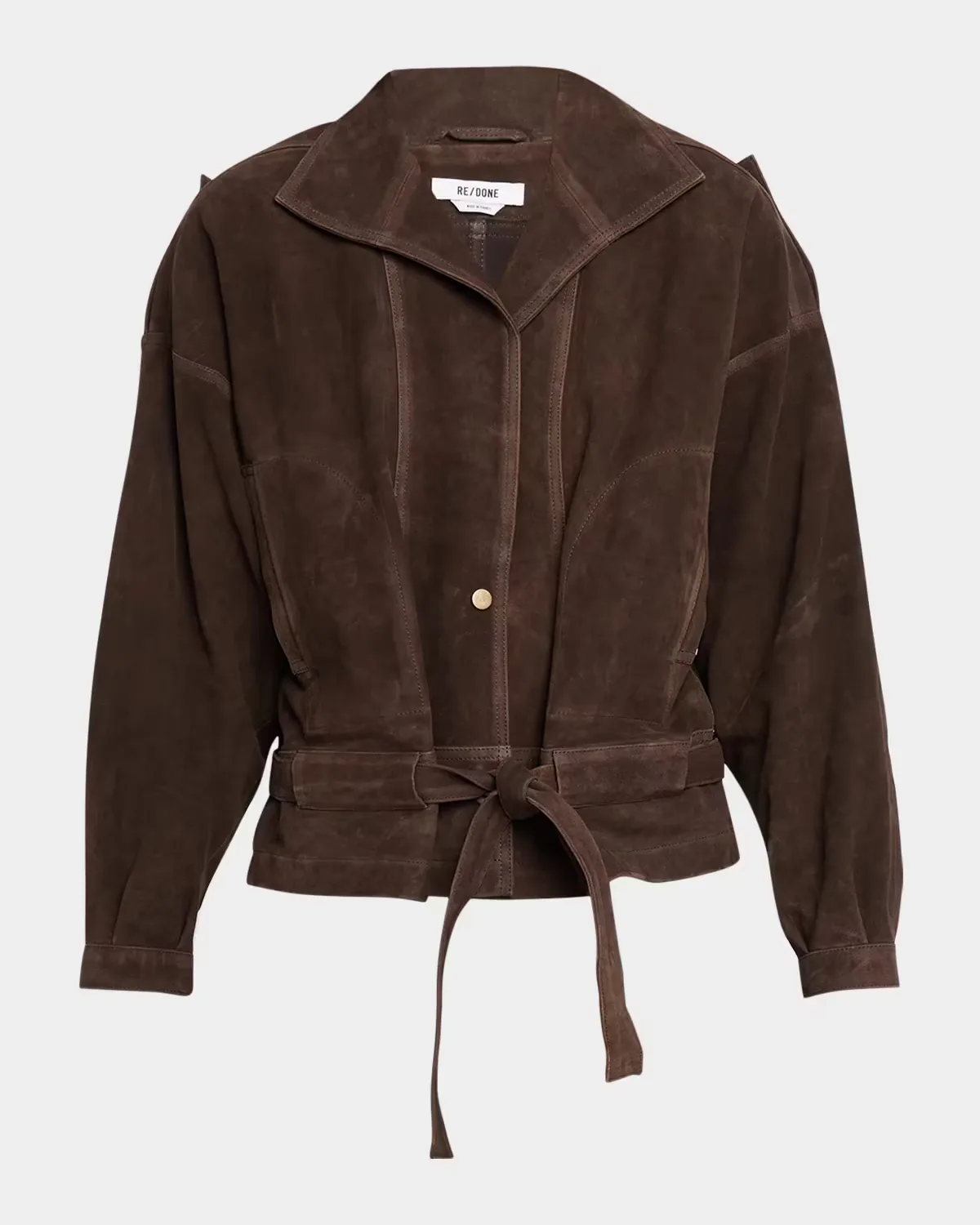 Debbie Belted Suede Jacket by Re/Done