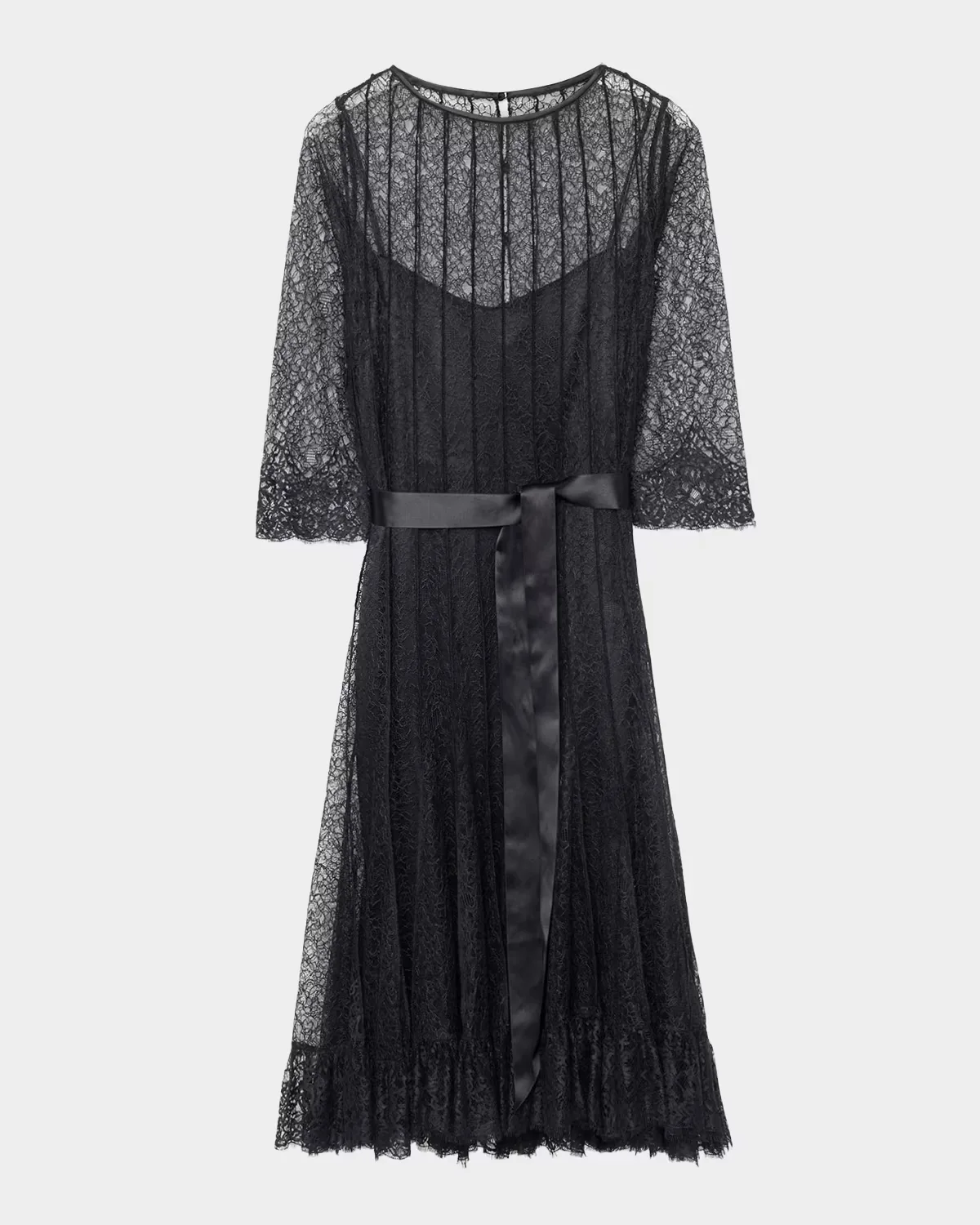 Pintuck Laced Cocktail Dress by Teri Jon