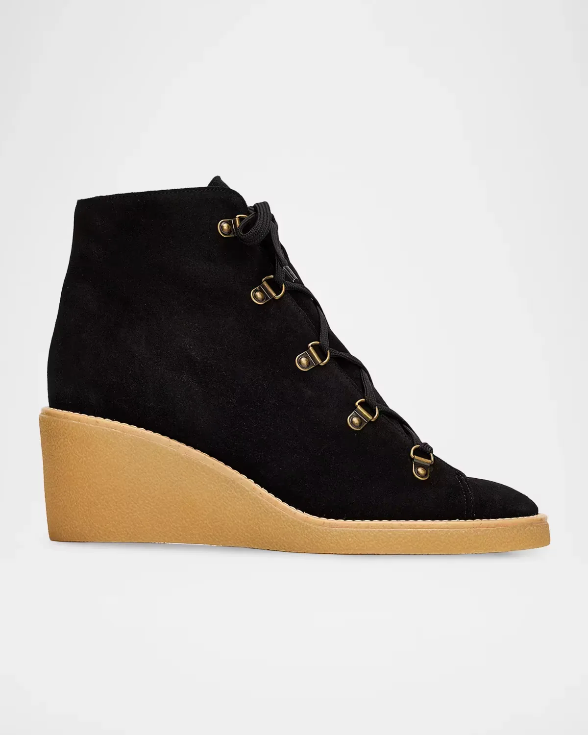 75mm Yara Suede Lace-Up Booties
