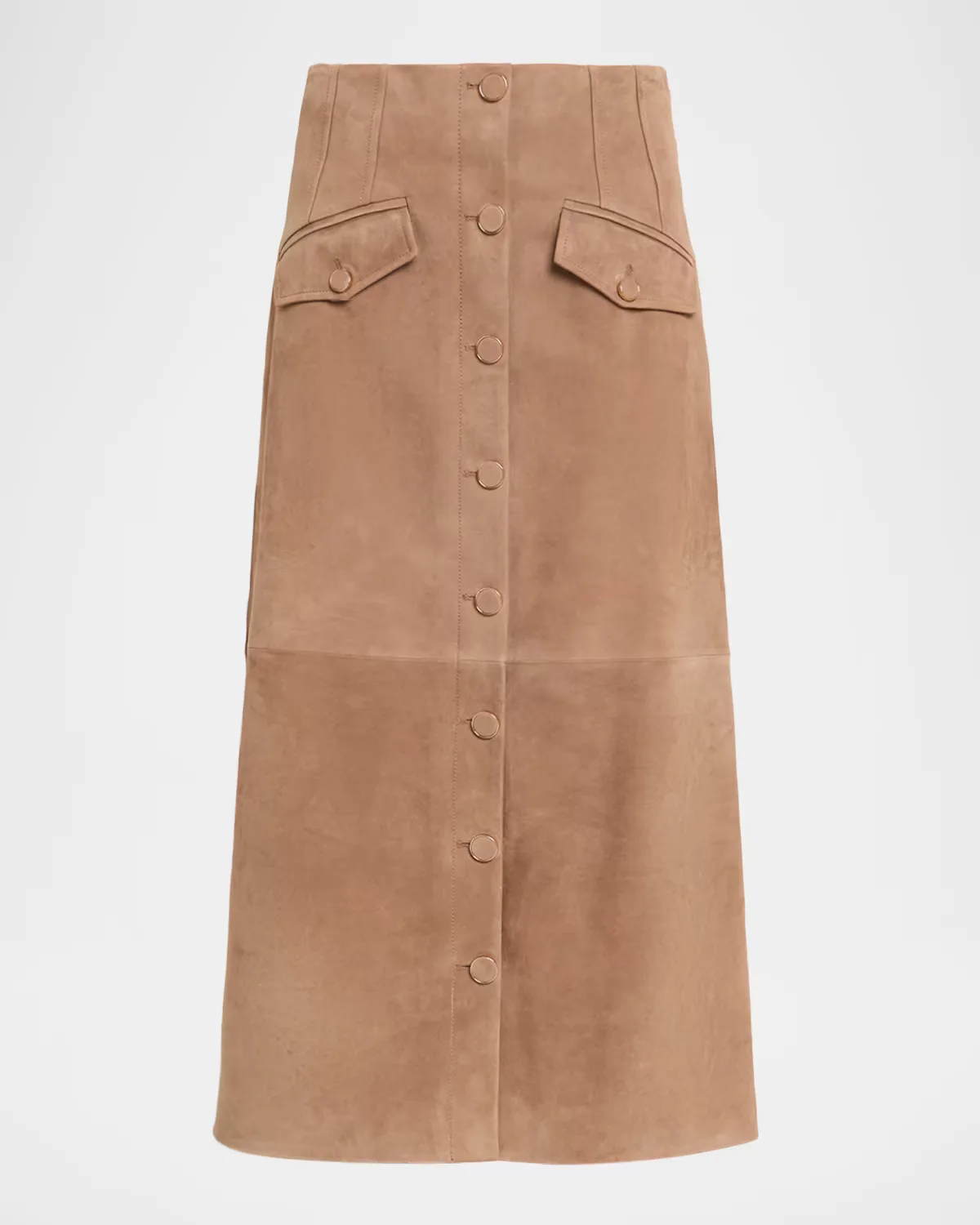 Callisian Suede Midi Skirt by Veronica Beard
