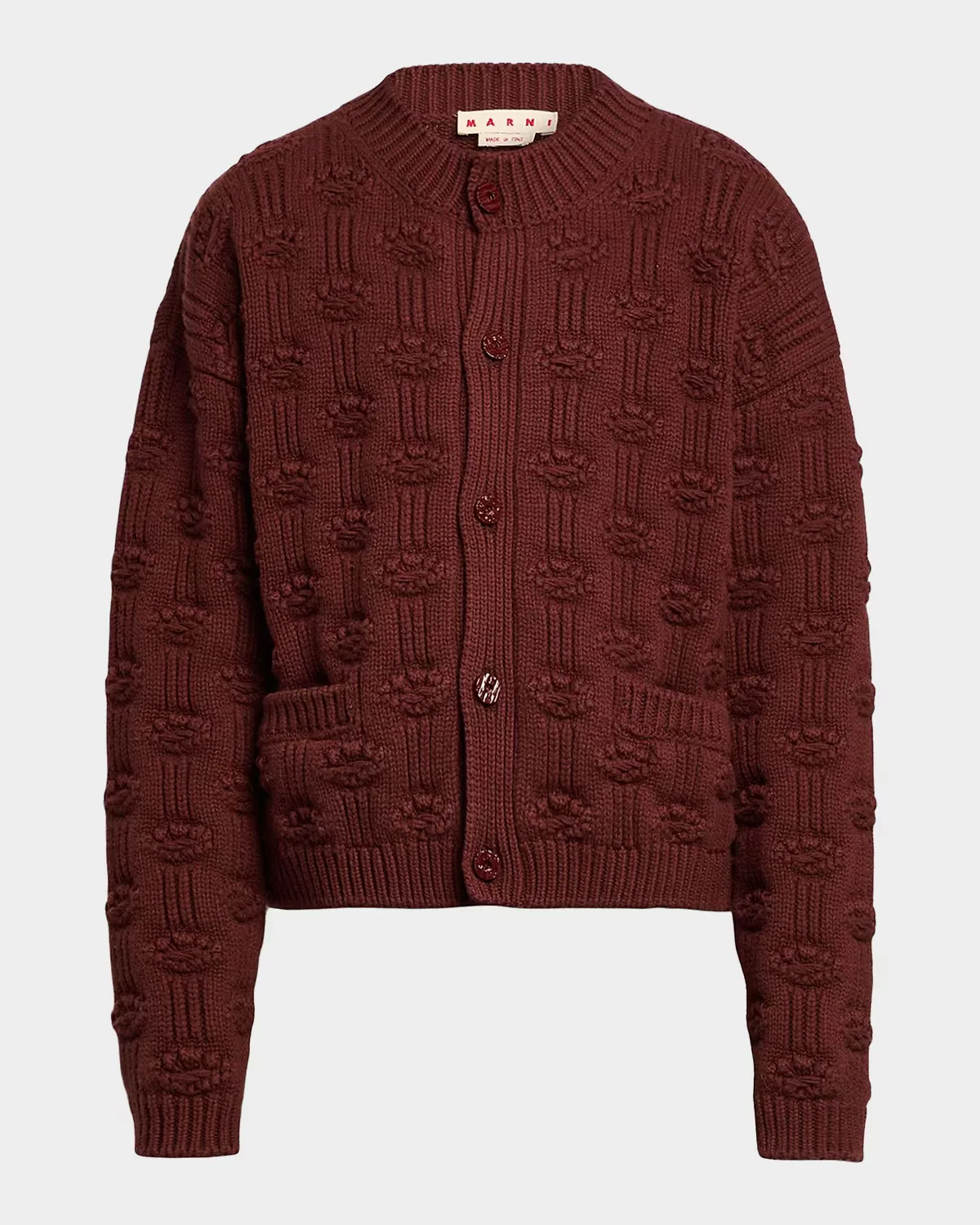 Wool and Cashmere Geometric-Jacquard Cardigan by Marni