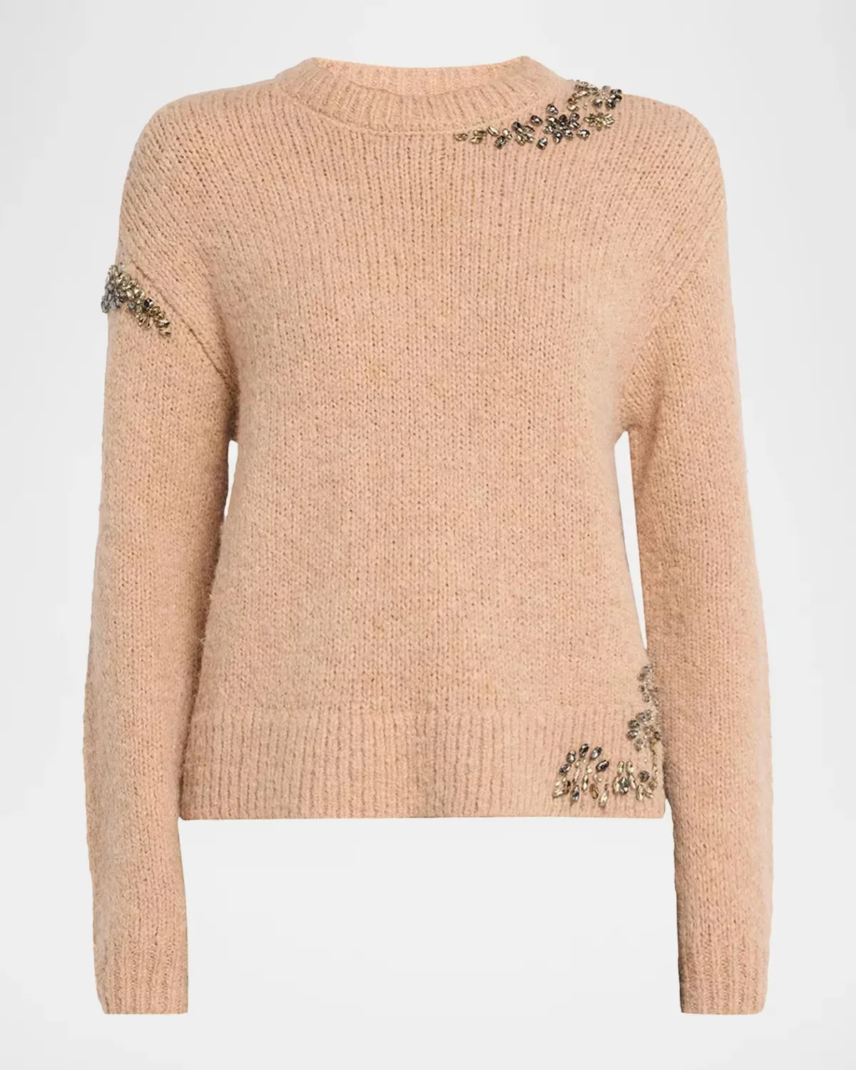 Crystal Lace Crewneck Sweater by Cinq  Sept