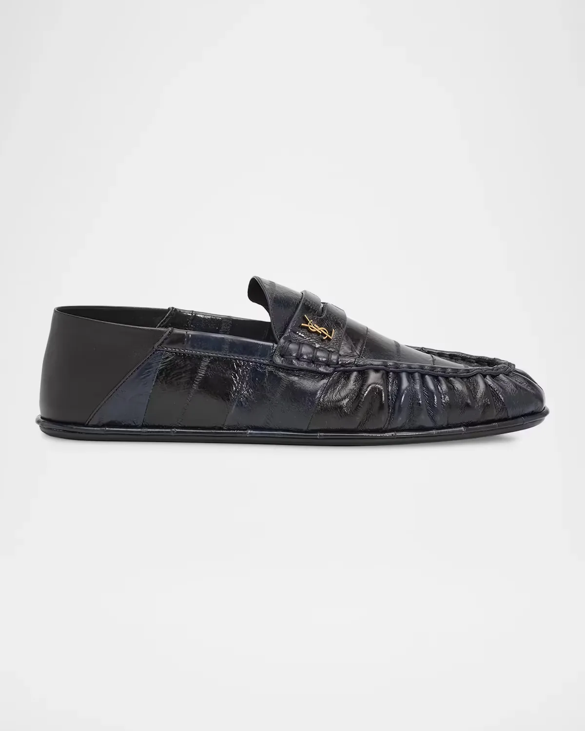 Hagfish Leather YSL Foldable Penny Loafers by Saint Laurent