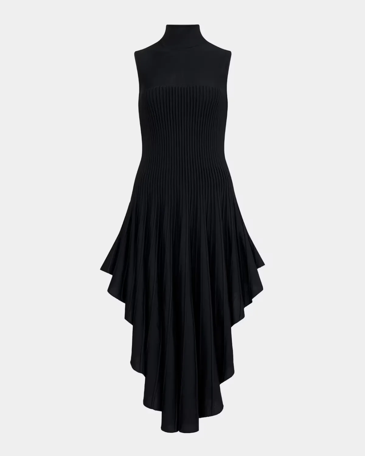 Mock-Neck Sleeveless Sculpted Pointed Midi Dress by ALAA