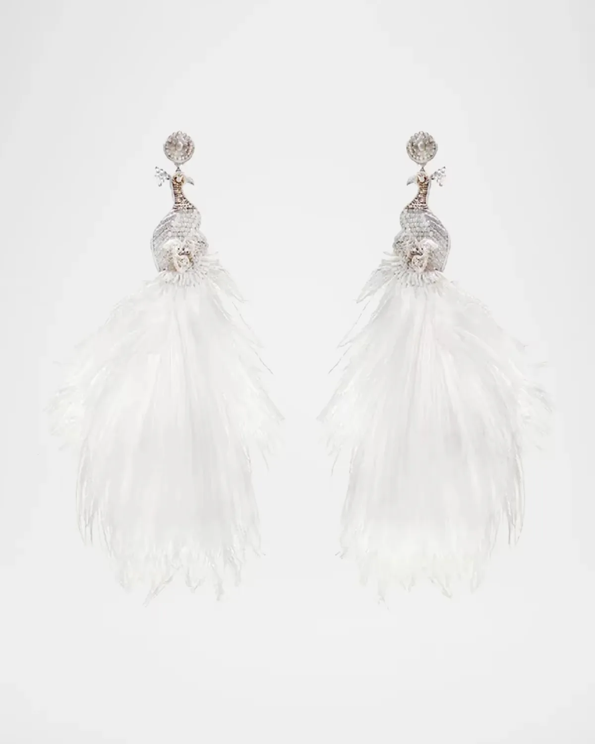Dioses Peacock Clip-On Earrings by Ranjana Khan
