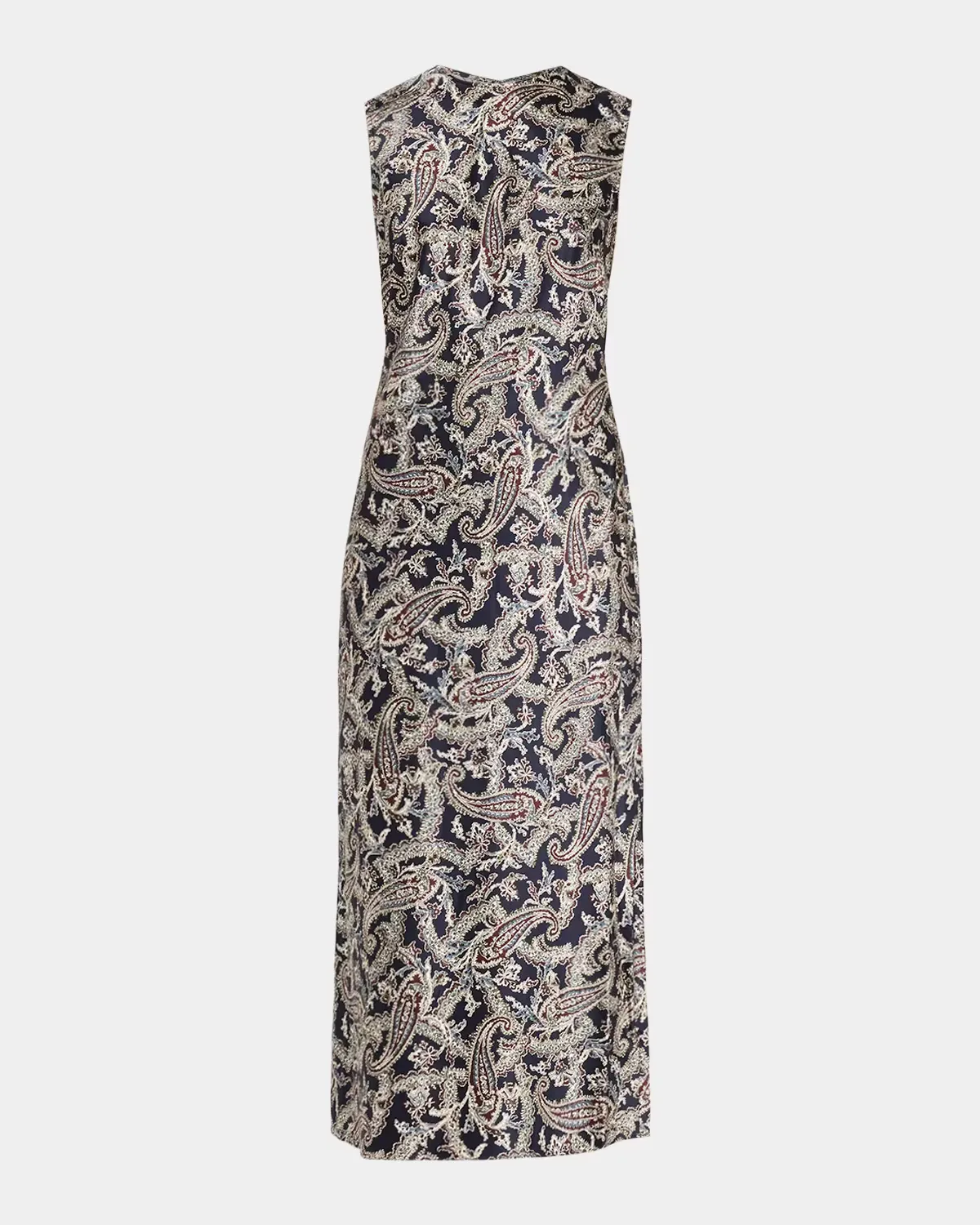 Gemma Paisley Satin Sleeveless Midi Dress by Veronica Beard