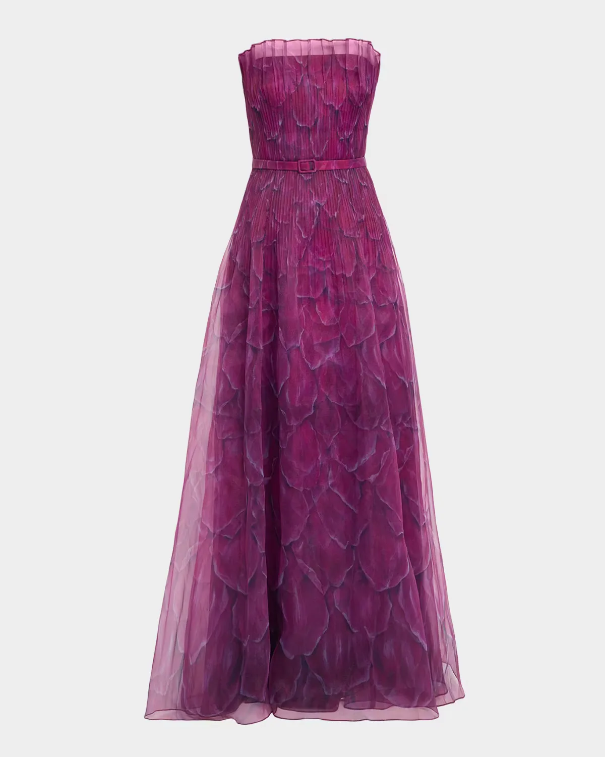 Ivana Strapless Printed Organza Gown by Cynthia Rowley