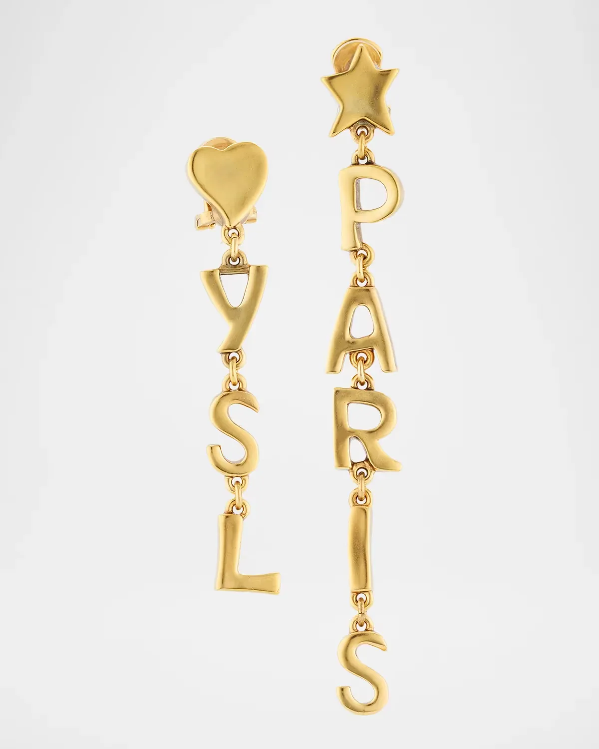 YSL Paris Linear Drop Earrings by Saint Laurent