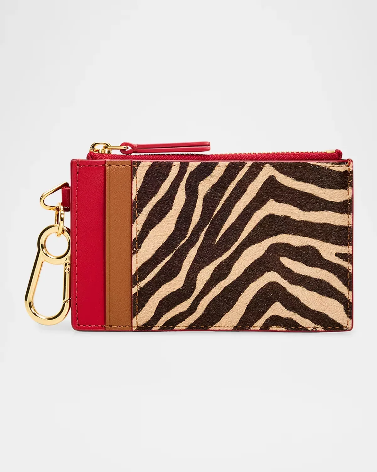 Ziger Calf Hair Zip Card Holder by Veronica Beard