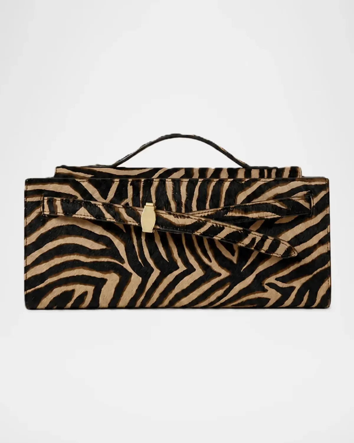 Dash Ziger-Print Calf Hair Clutch Bag