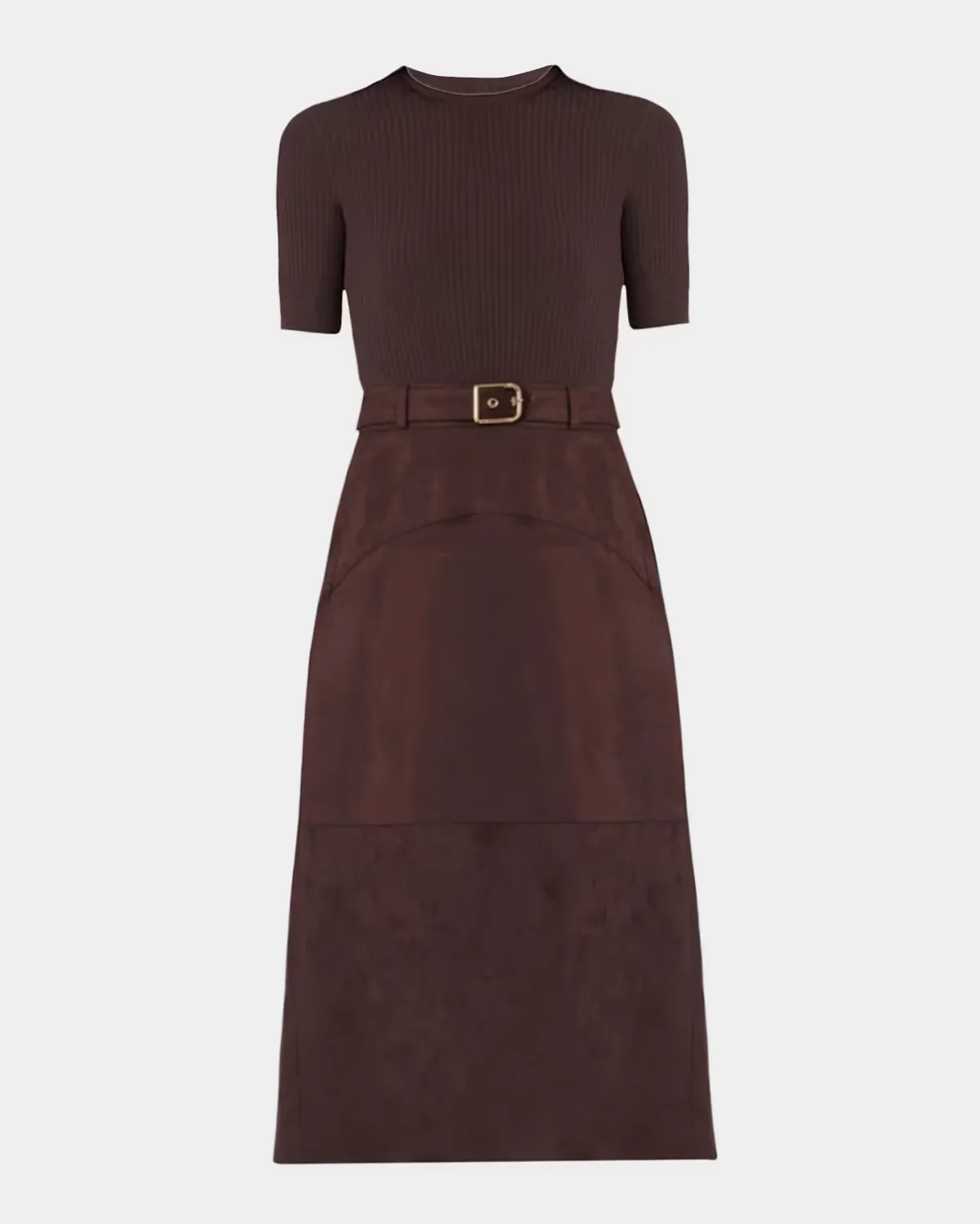 Mimi A-Line Mixed Media Midi Dress by Shoshanna